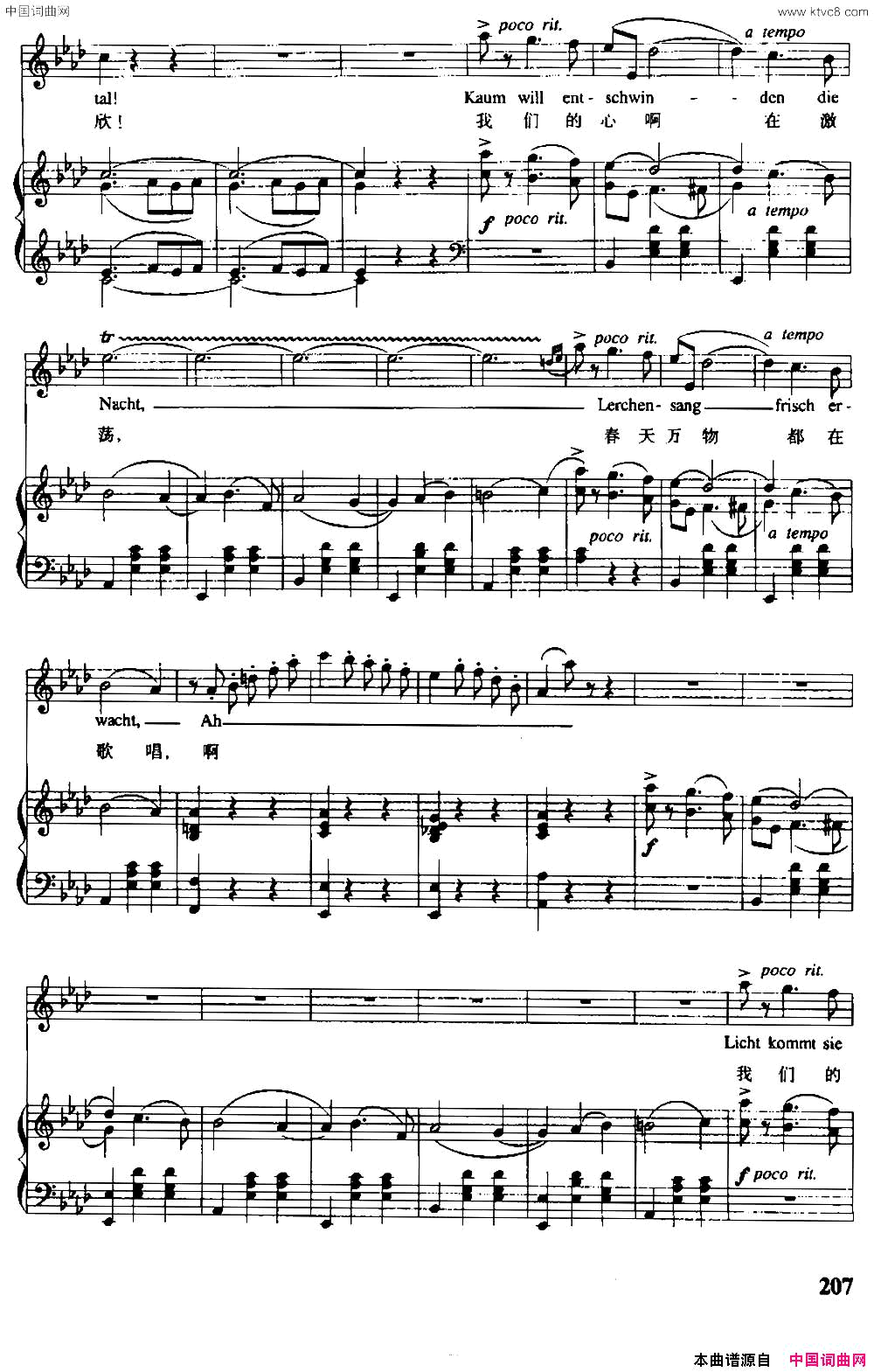 春之声圆舞曲【奥】中外文对照、正谱简谱1