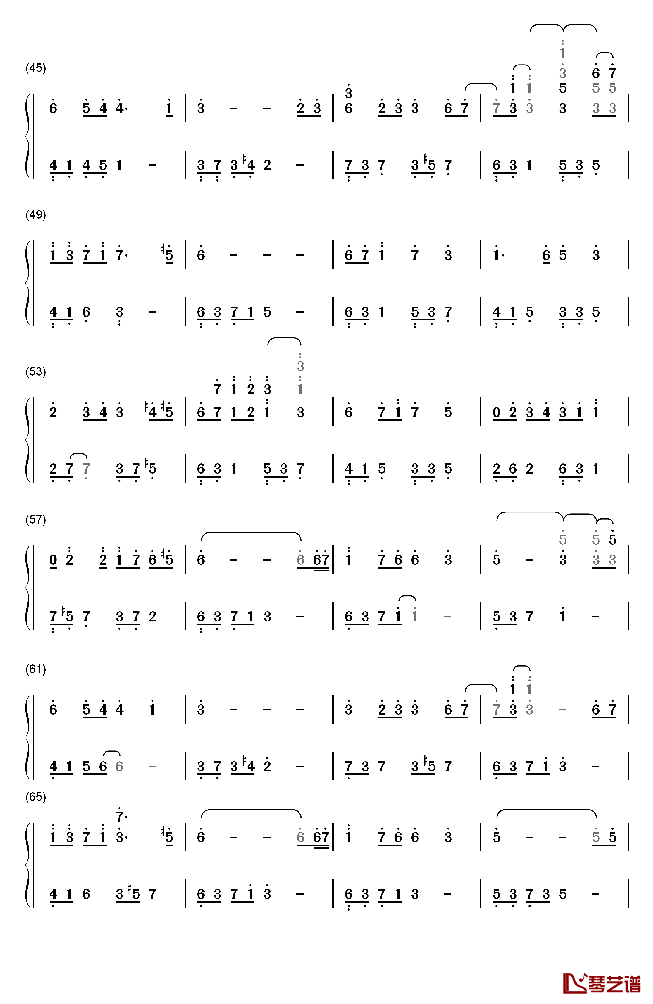 从夏天开始到夏天结束钢琴简谱-数字双手-孙子涵3