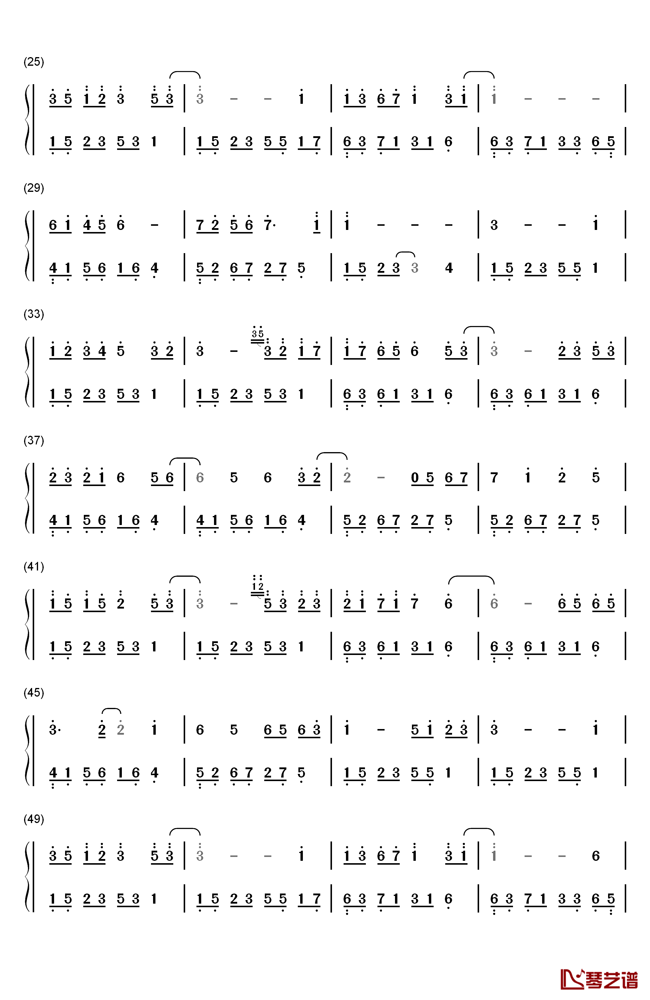 夜的钢琴曲 13钢琴简谱-数字双手-石进2