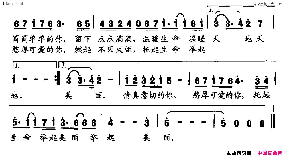 美丽许冬子词陈璐曲美丽许冬子词 陈璐曲简谱1