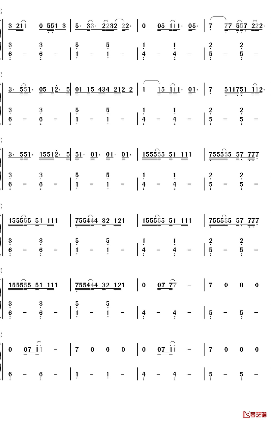 Forever钢琴简谱-数字双手-Haim3