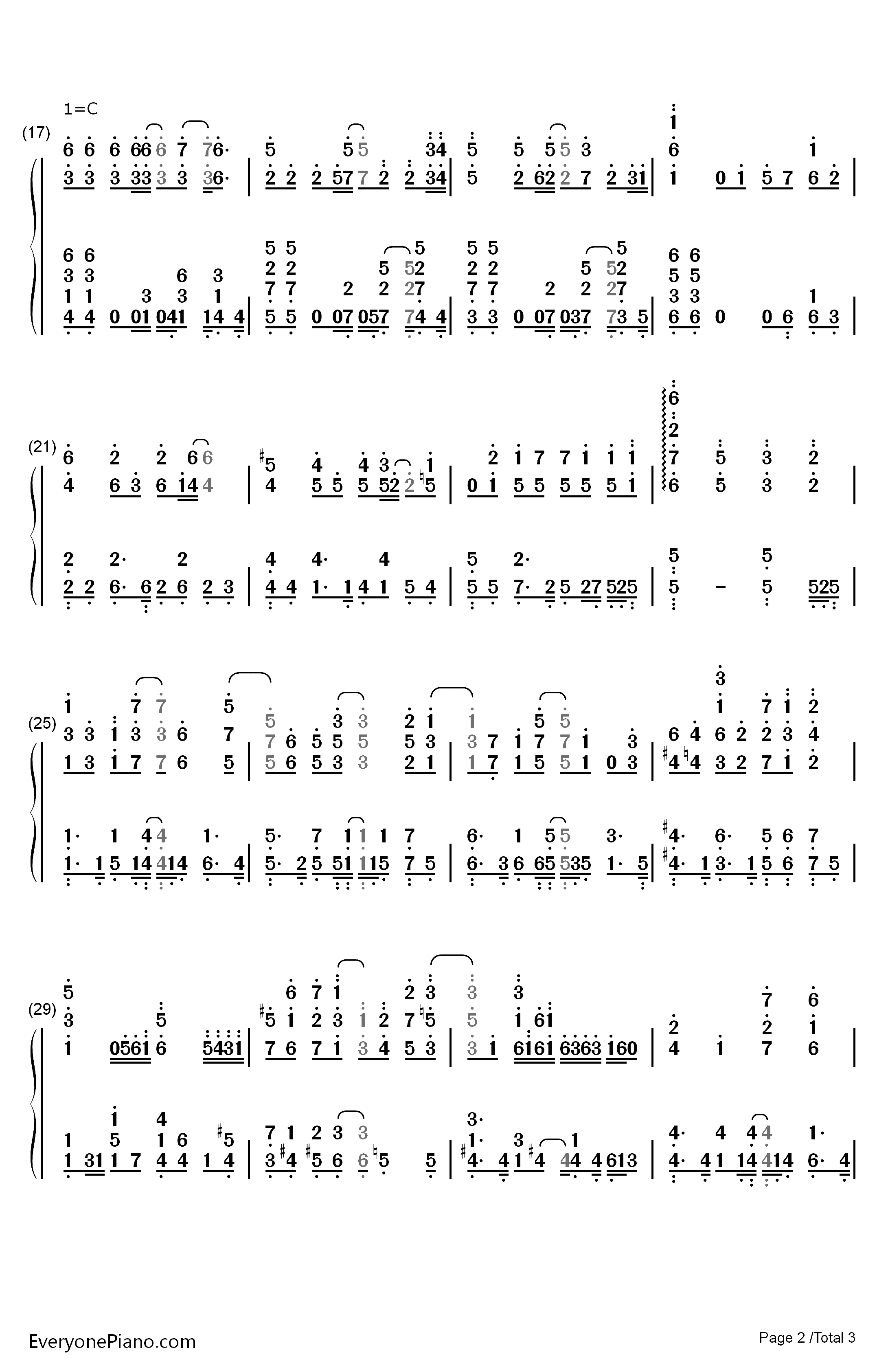 無謬の花钢琴简谱-数字双手-Mia REGINA2
