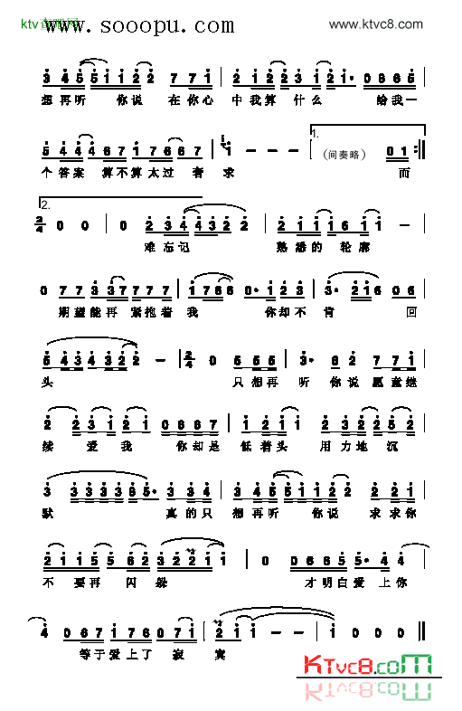 爱上你等于爱上寂寞歌曲类简谱简谱-那英演唱1
