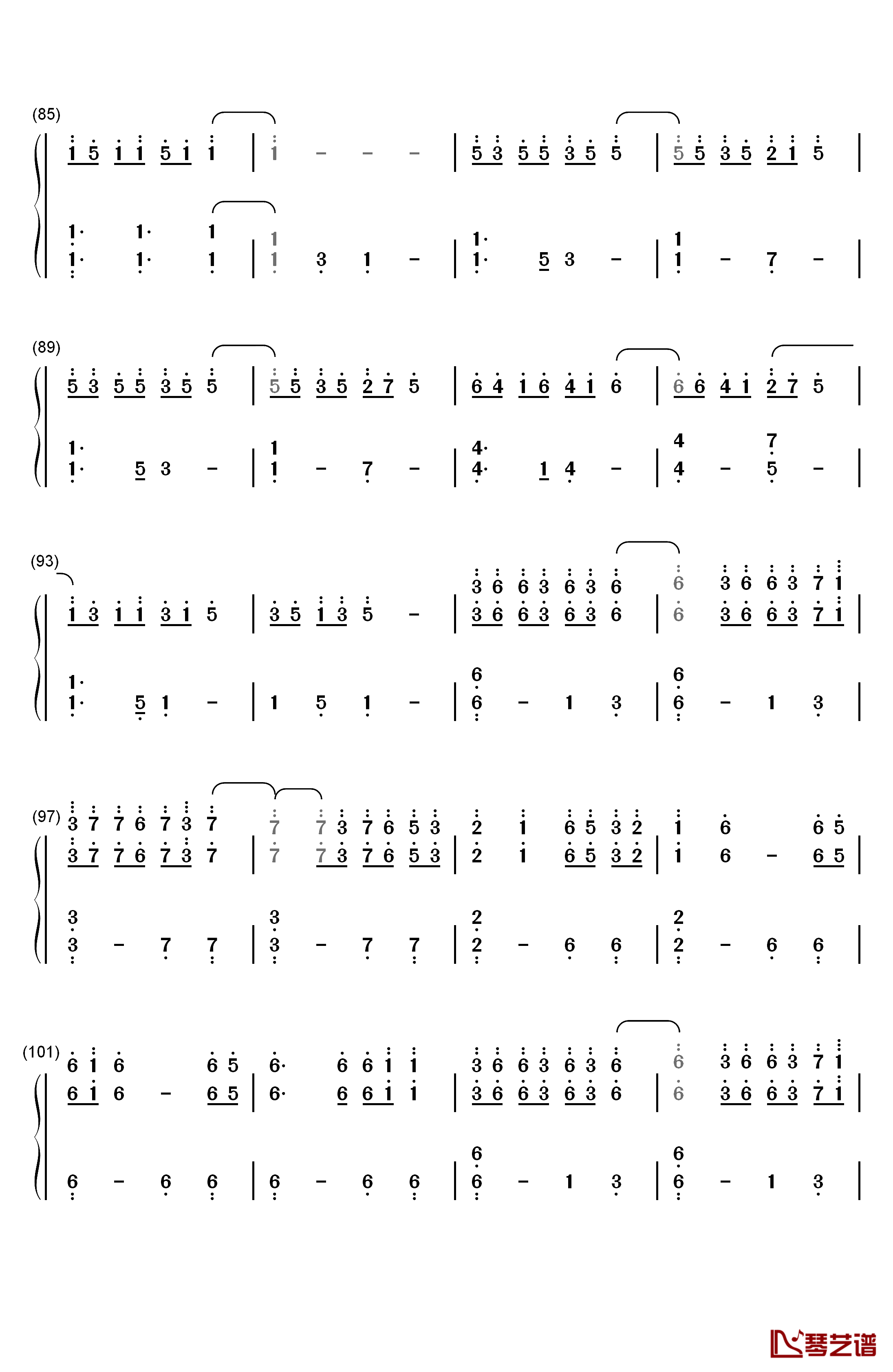 中国狂想曲钢琴简谱-数字双手-马克西姆5