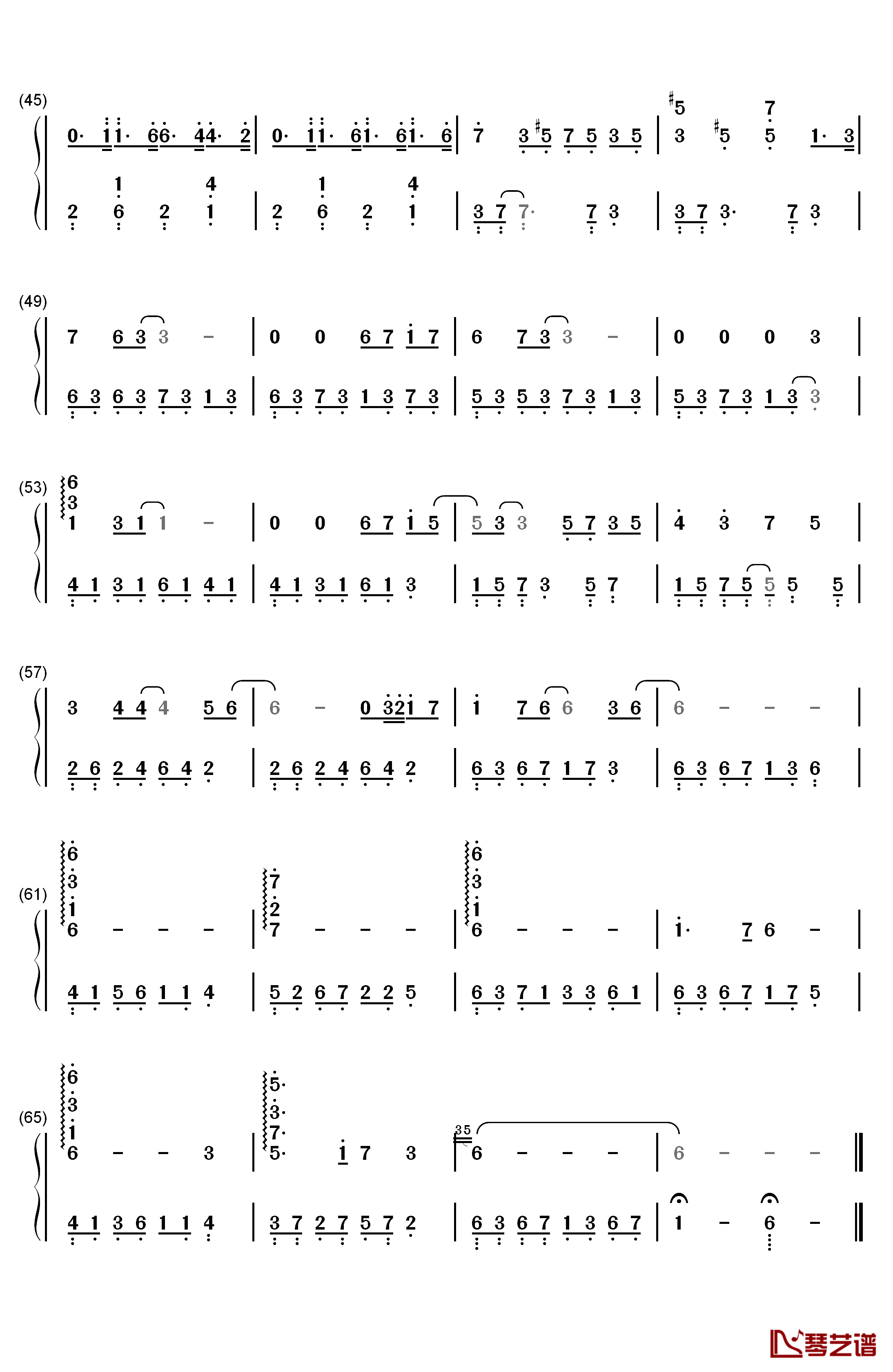 暗恋钢琴简谱-数字双手-石进3