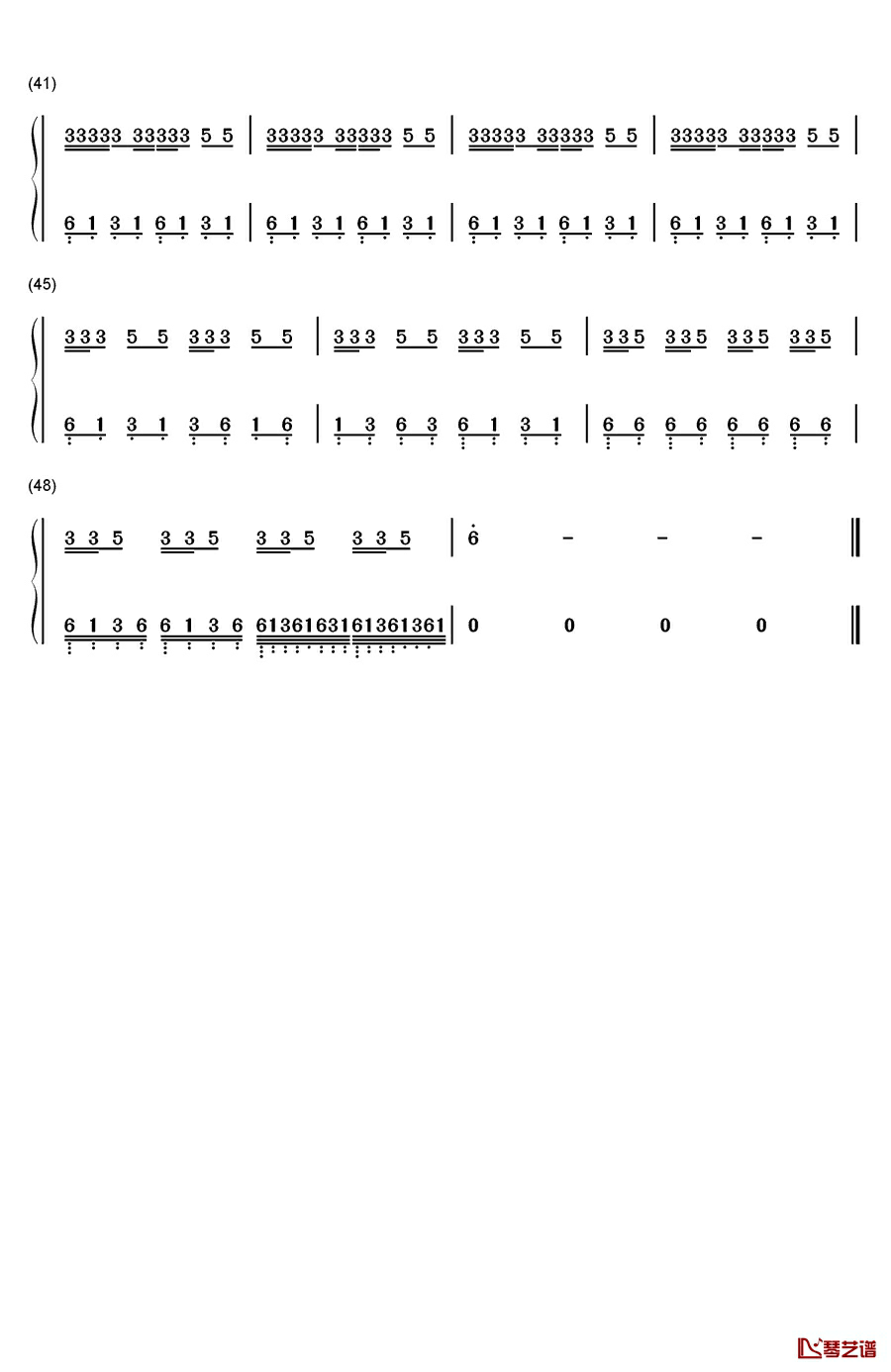 Sandstorm钢琴简谱-数字双手-Darude3