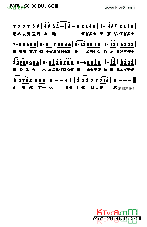回心转意歌曲类简谱简谱-黑龙演唱1
