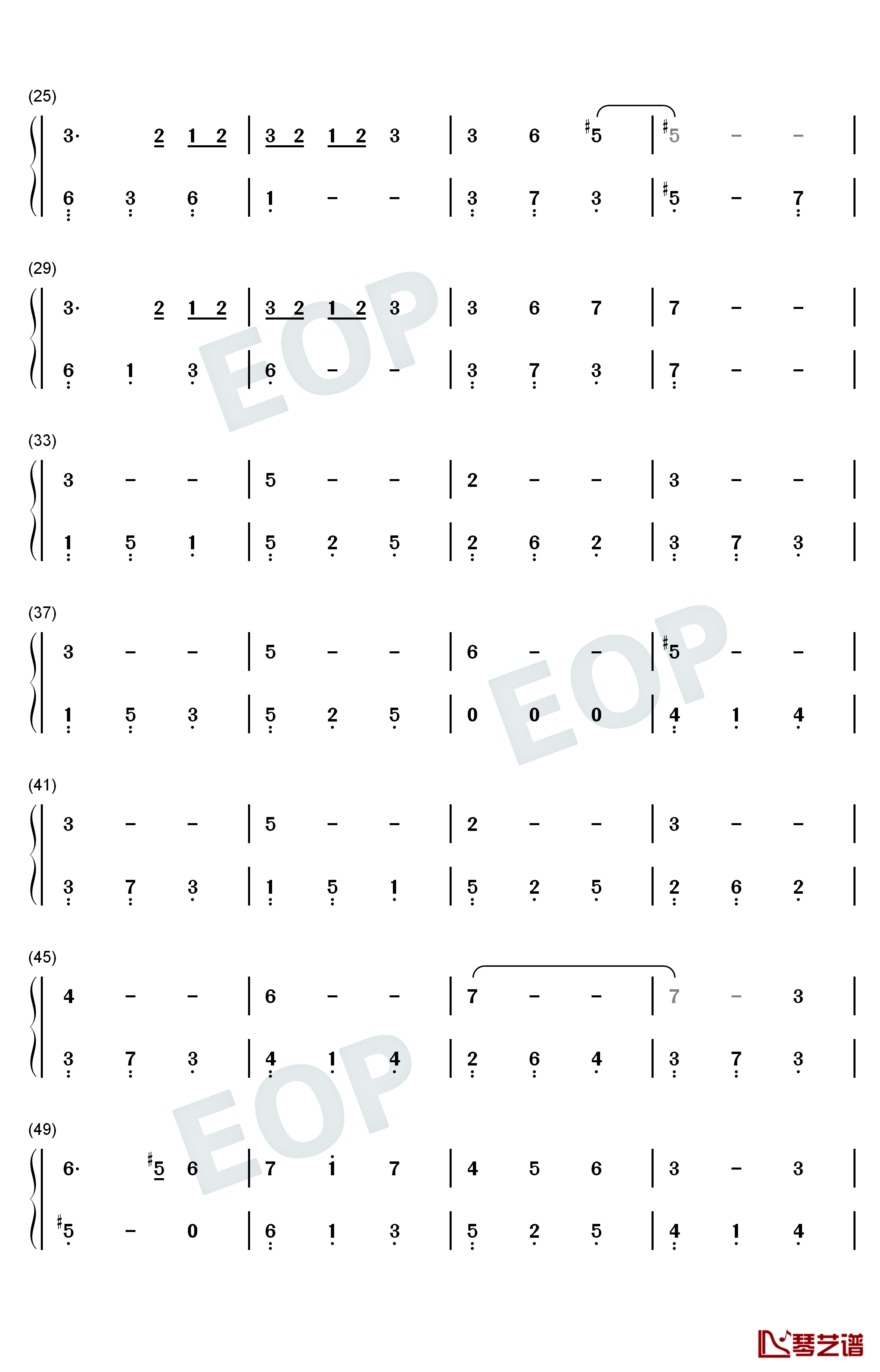 窗钢琴简谱-数字双手-吴青峰2