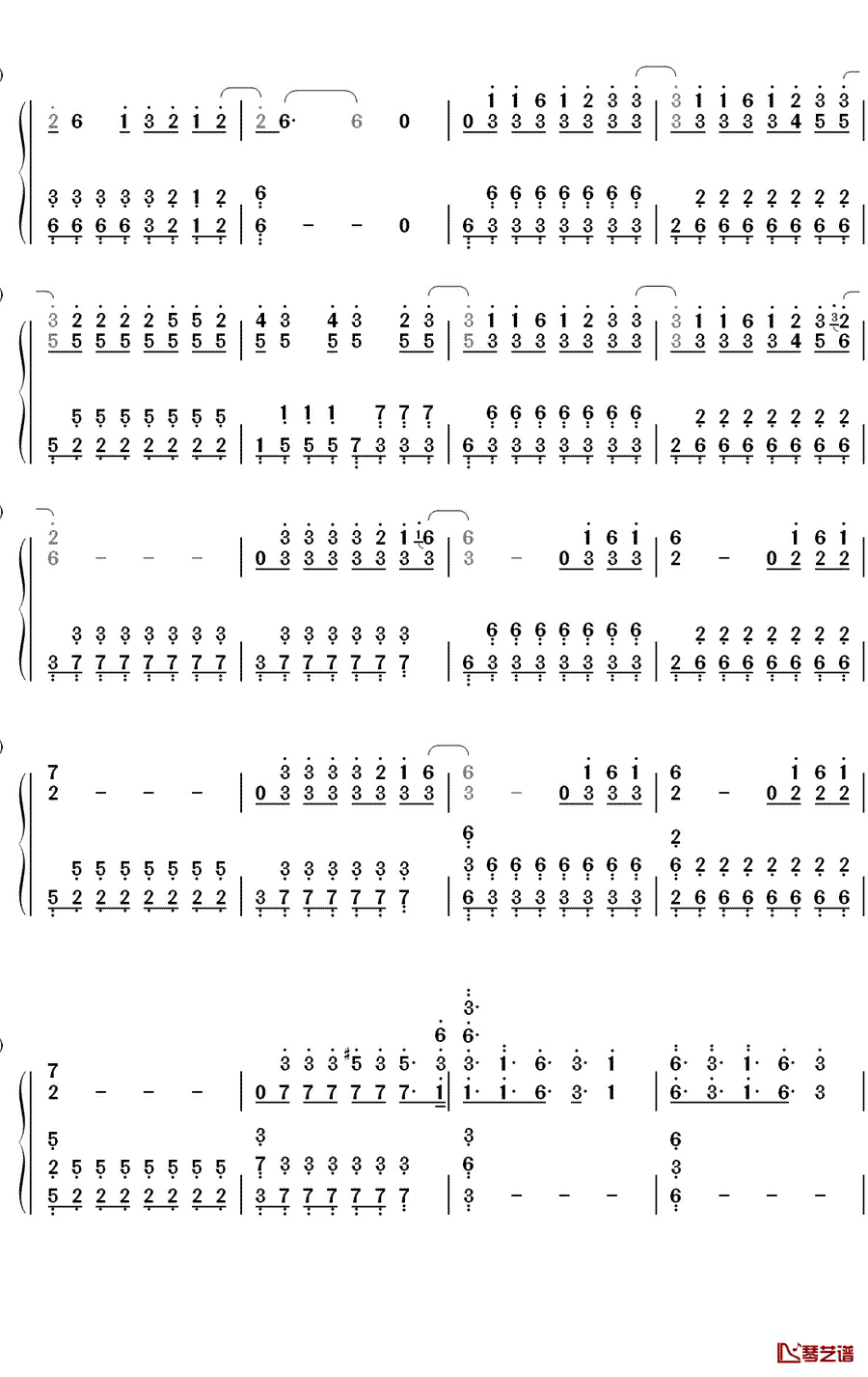 黑暗骑士钢琴简谱-数字双手-林俊杰4