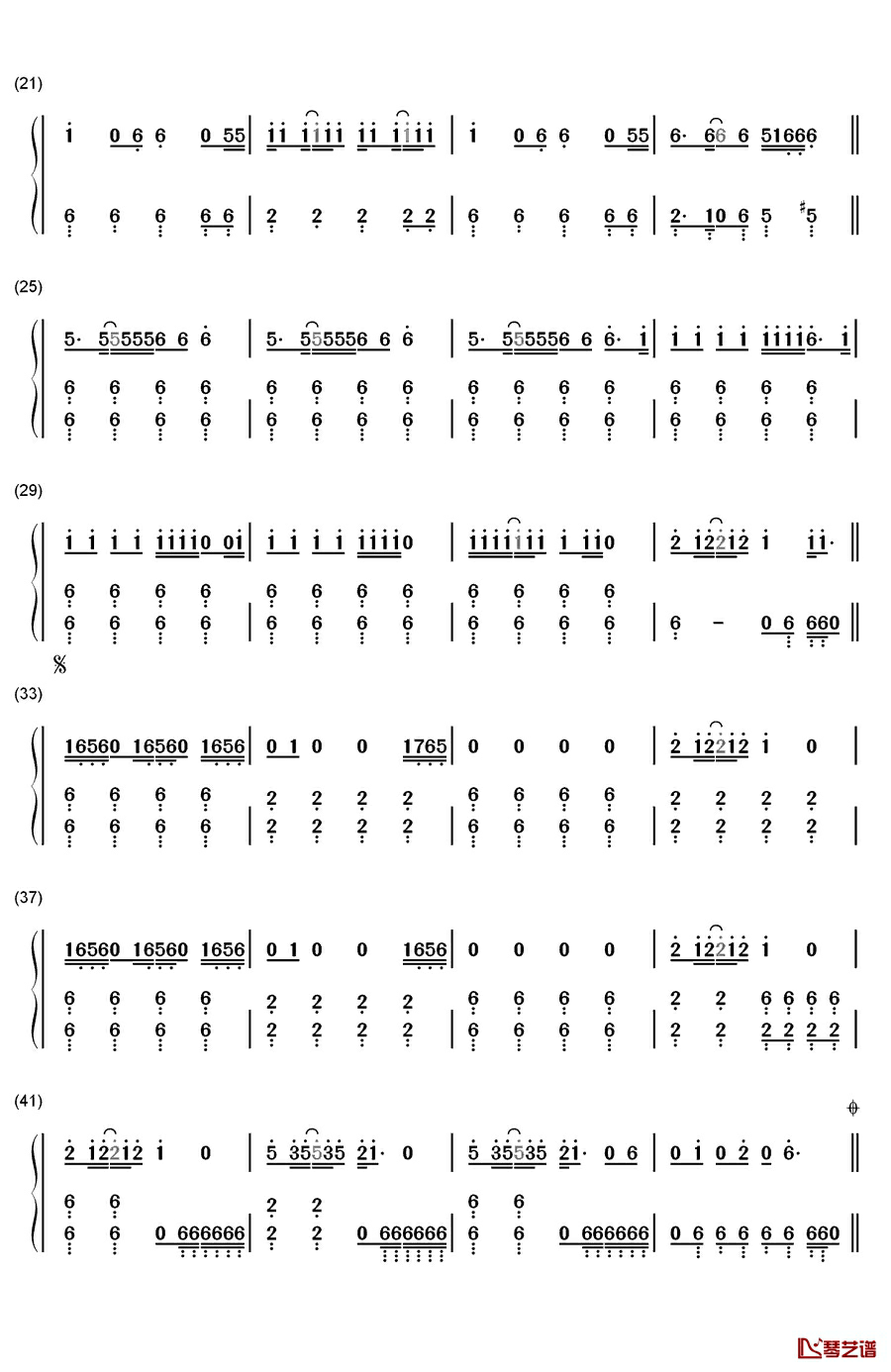 Uptown Funk钢琴简谱-数字双手-Mark Ronson & Bruno Mars2