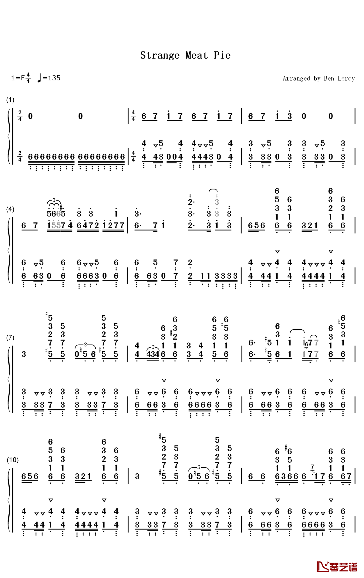 Strange Meat Pie钢琴简谱-数字双手-(K)NoW_NAME1