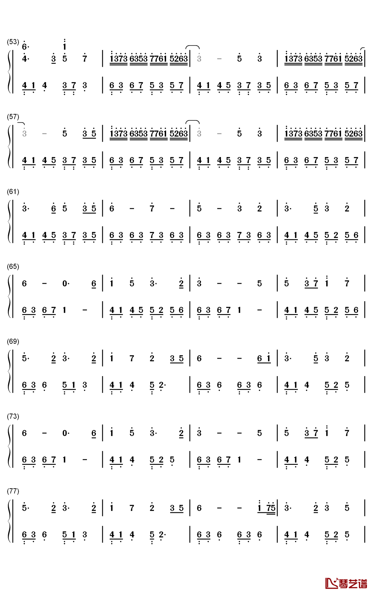 江上清风游钢琴简谱-数字双手-变奏的梦想3