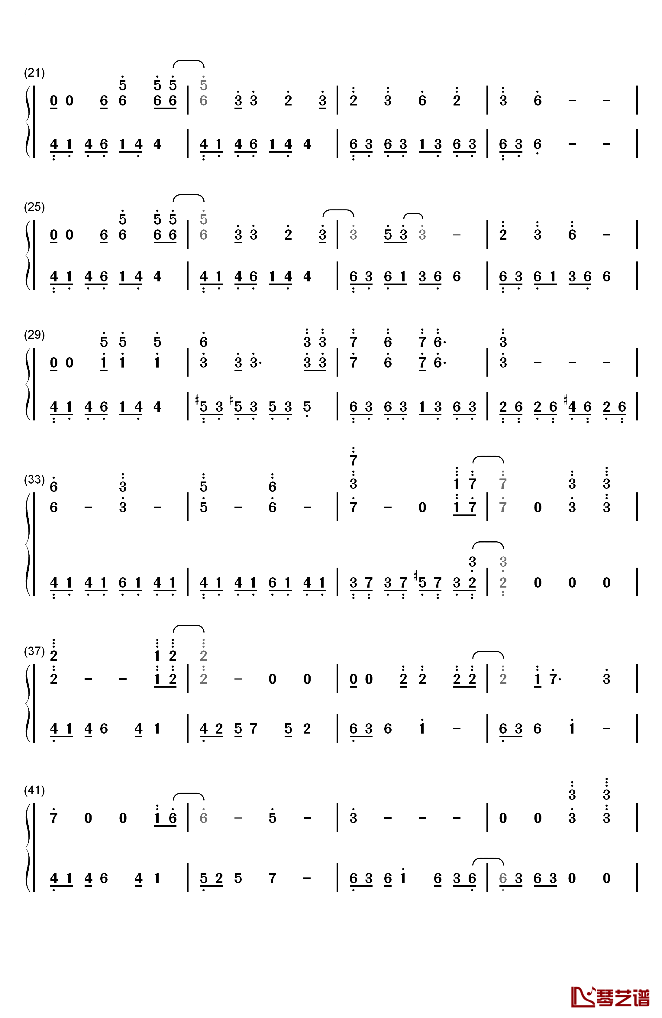 Glassy Sky钢琴简谱-数字双手-Donna Burke2