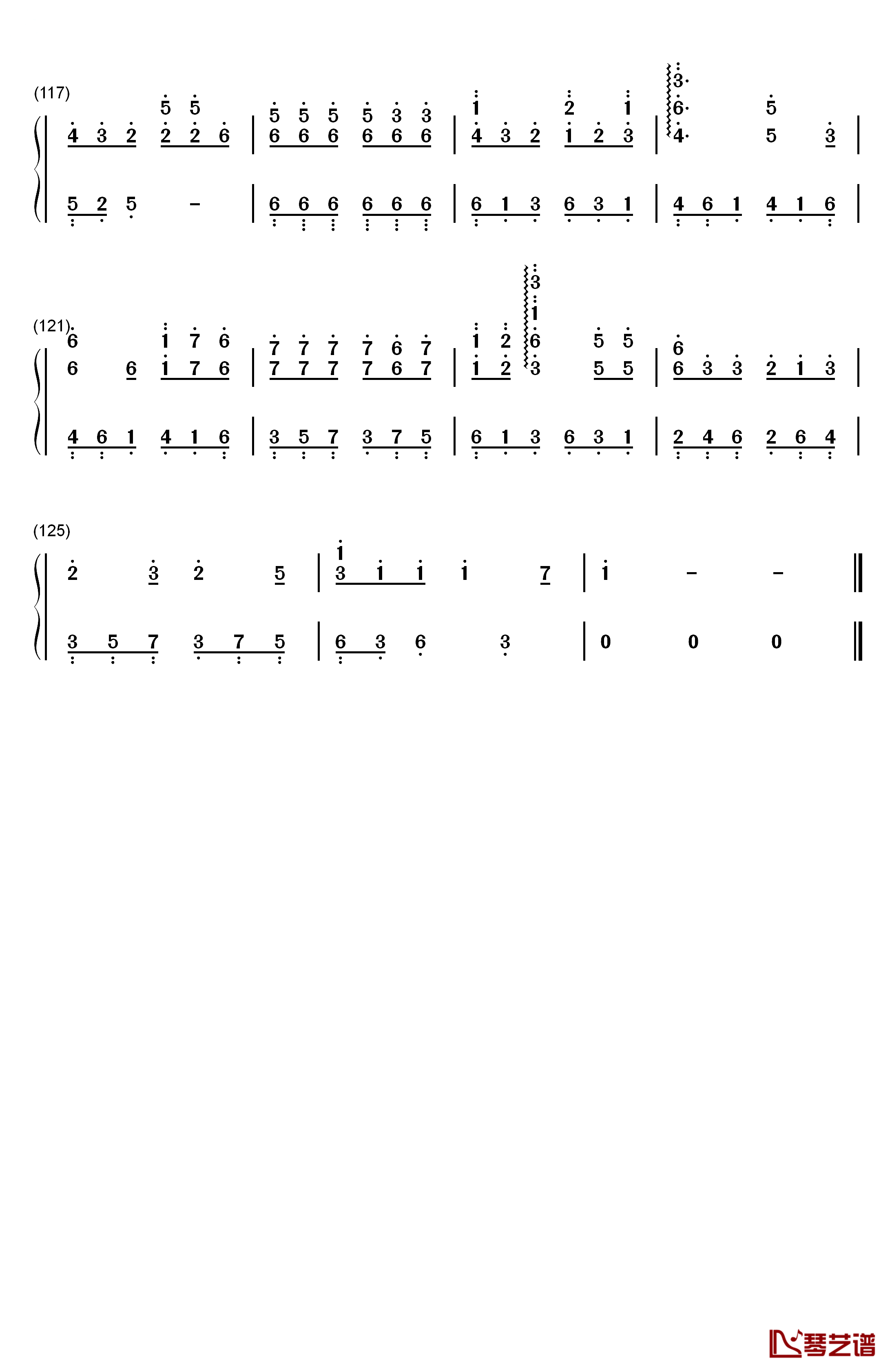 12点30分钢琴简谱-数字双手-BEAST6
