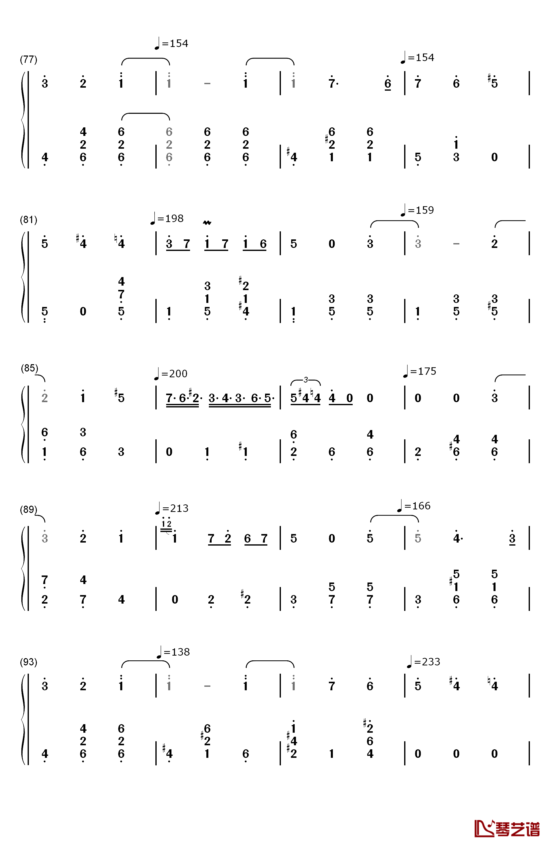 升C小调圆舞曲钢琴简谱-数字双手-肖邦5