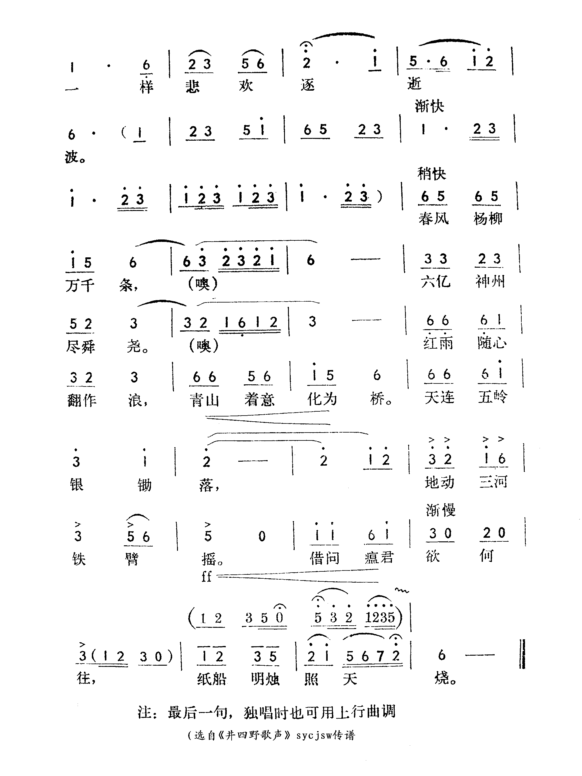 送瘟神-七律二首简谱1