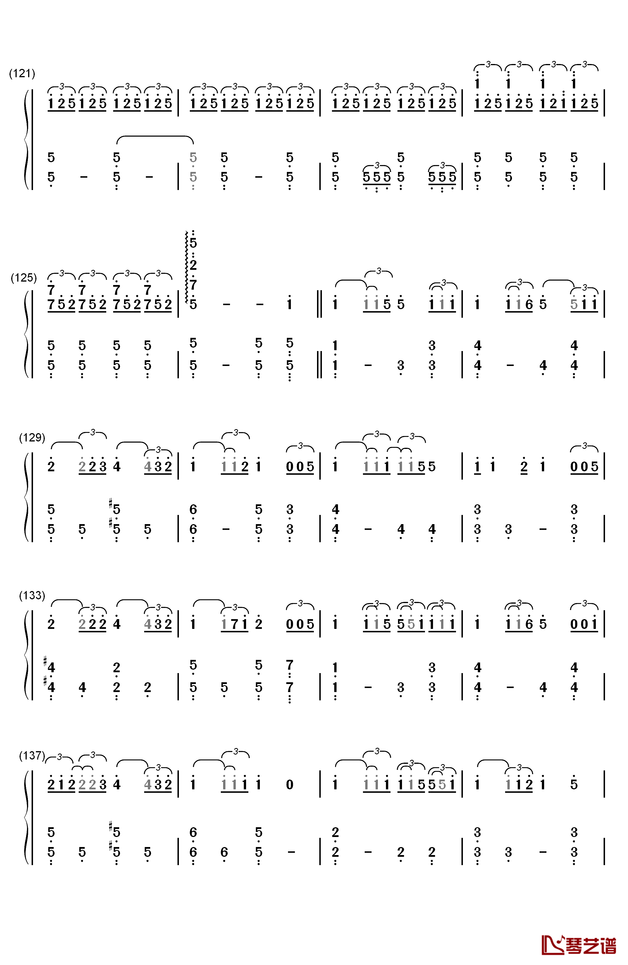 火花钢琴简谱-数字双手-RADWIMPS6