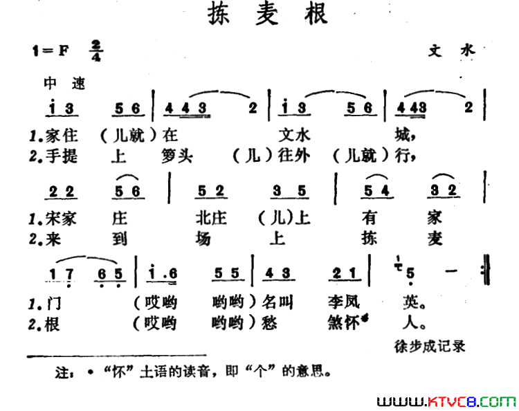 拣麦根简谱1