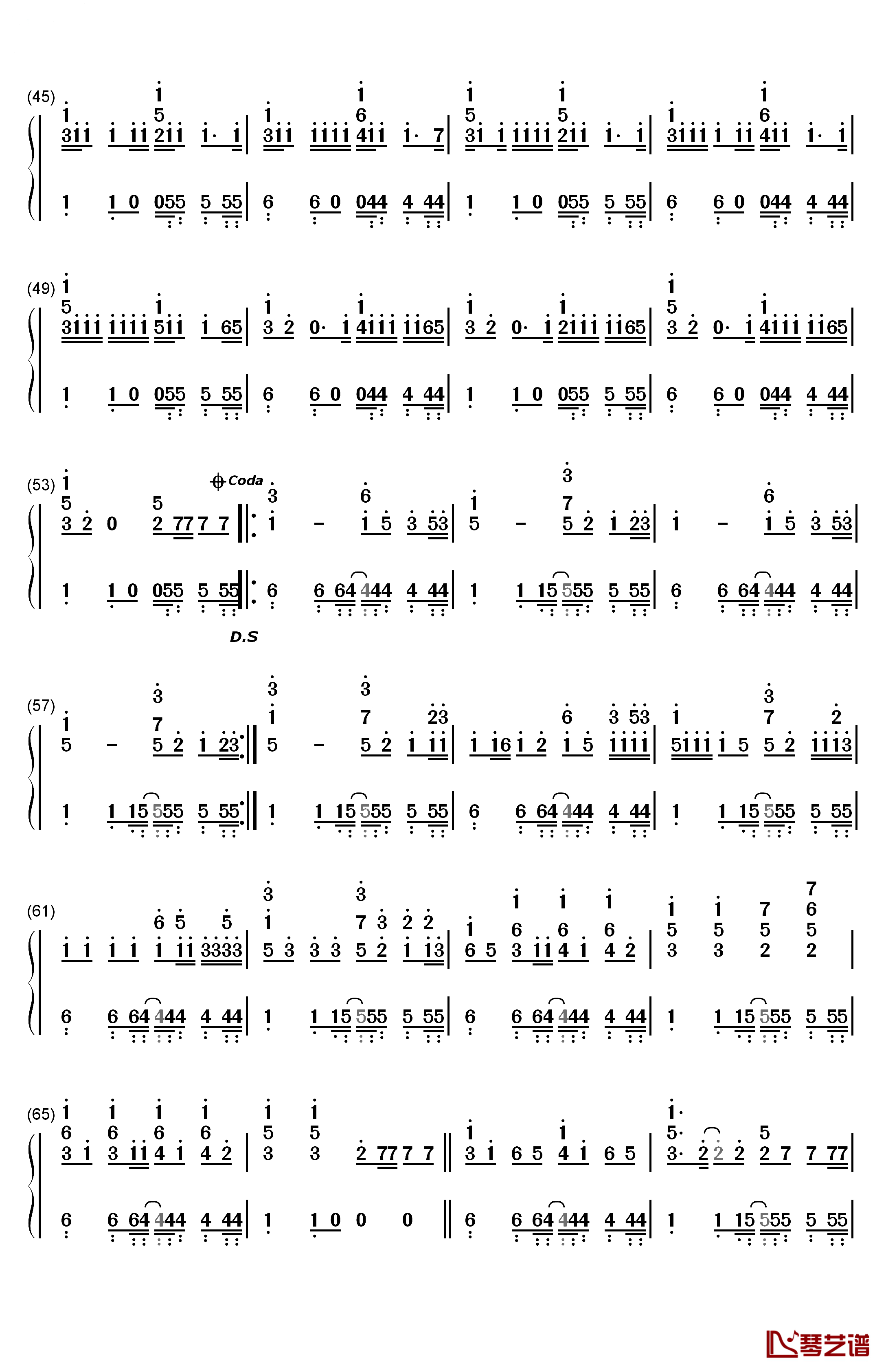 Whistle钢琴简谱-数字双手-Flo Rida3