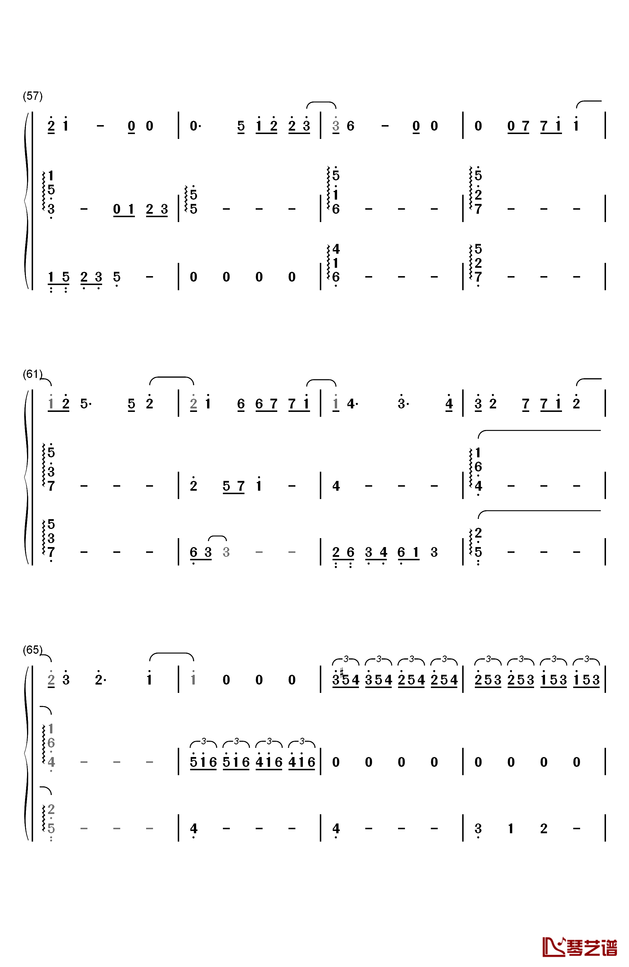 心动钢琴简谱-数字双手-陈洁仪5