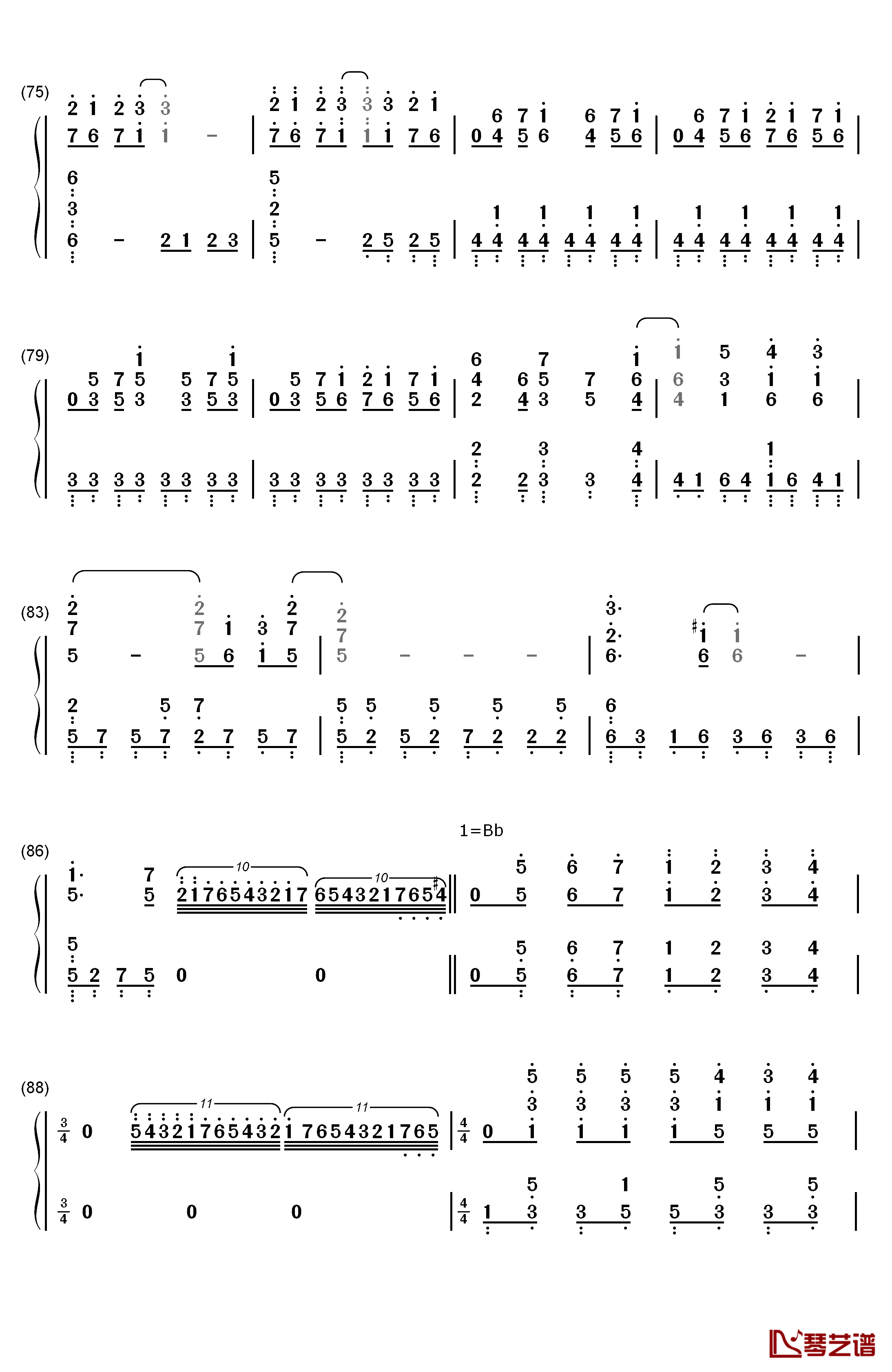 ヒトリゴト钢琴简谱-数字双手-ClariS5