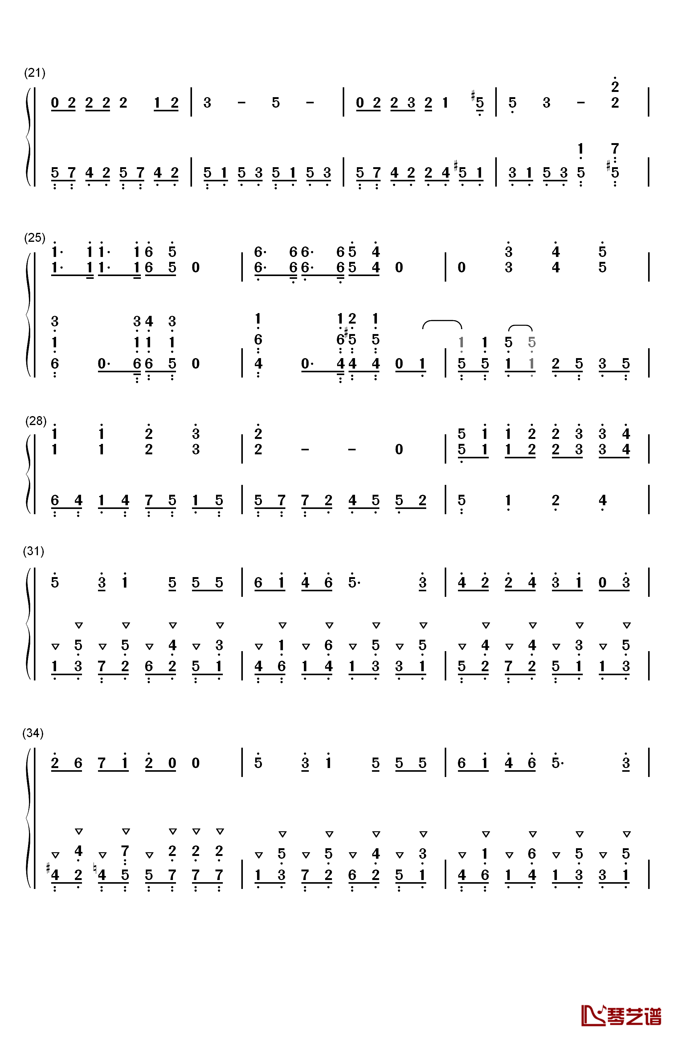 悬崖上的金鱼公主钢琴简谱-数字双手-久石让  Joe Hisaishi 宫崎骏2