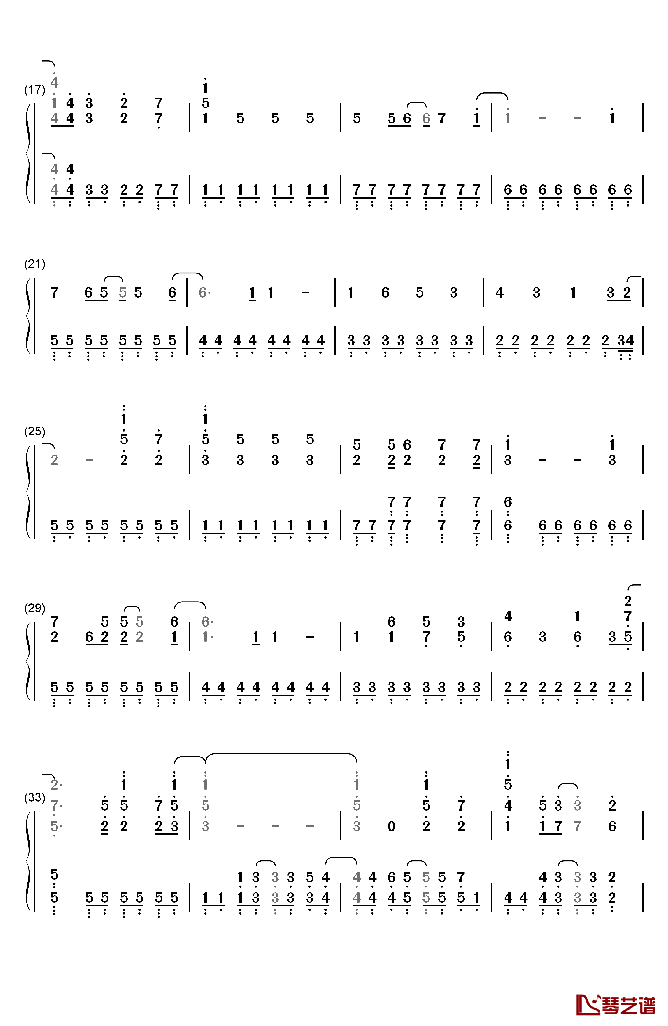 決めたよHand in Hand钢琴简谱-数字双手-高海千歌 樱内梨子 渡边曜2