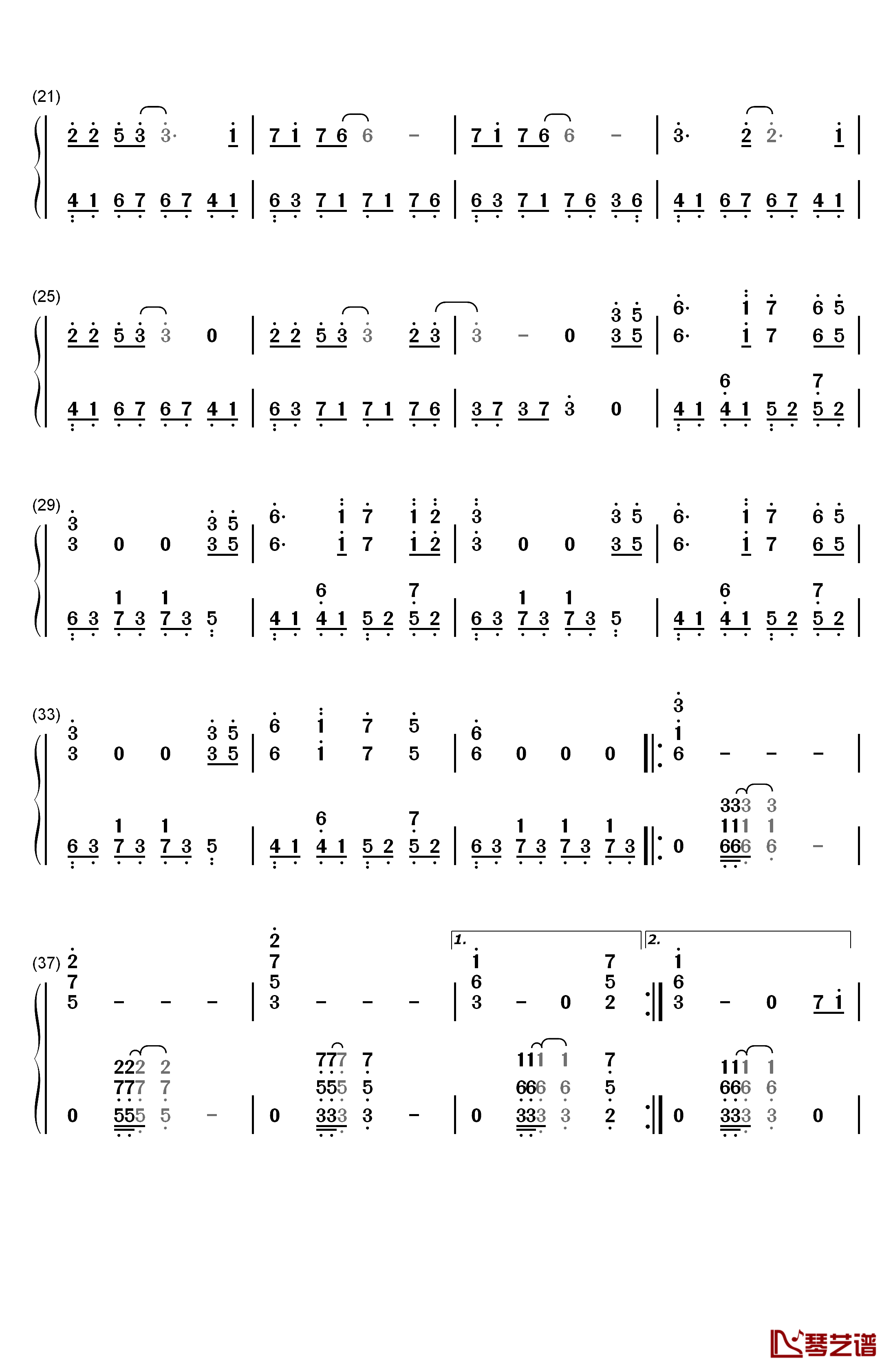 重回心灵花园钢琴简谱-数字双手-Andemund Orchestra2