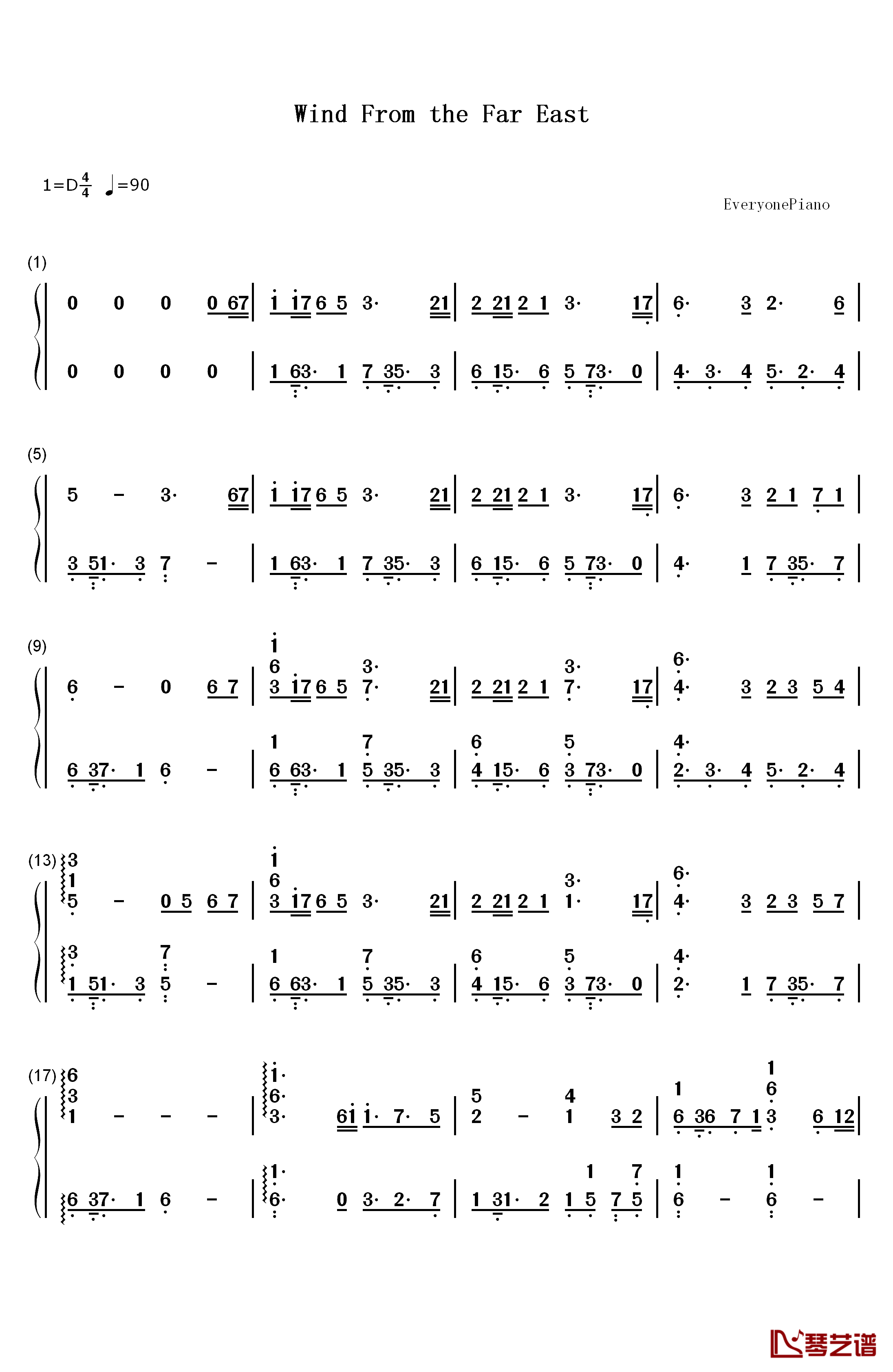 Wind From the Far East钢琴简谱-数字双手-Actoz Soft1