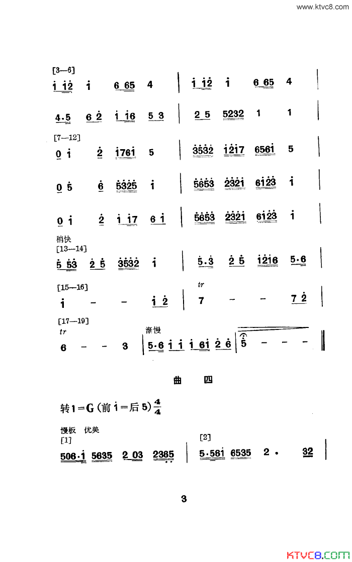 红绸舞舞蹈音乐简谱1