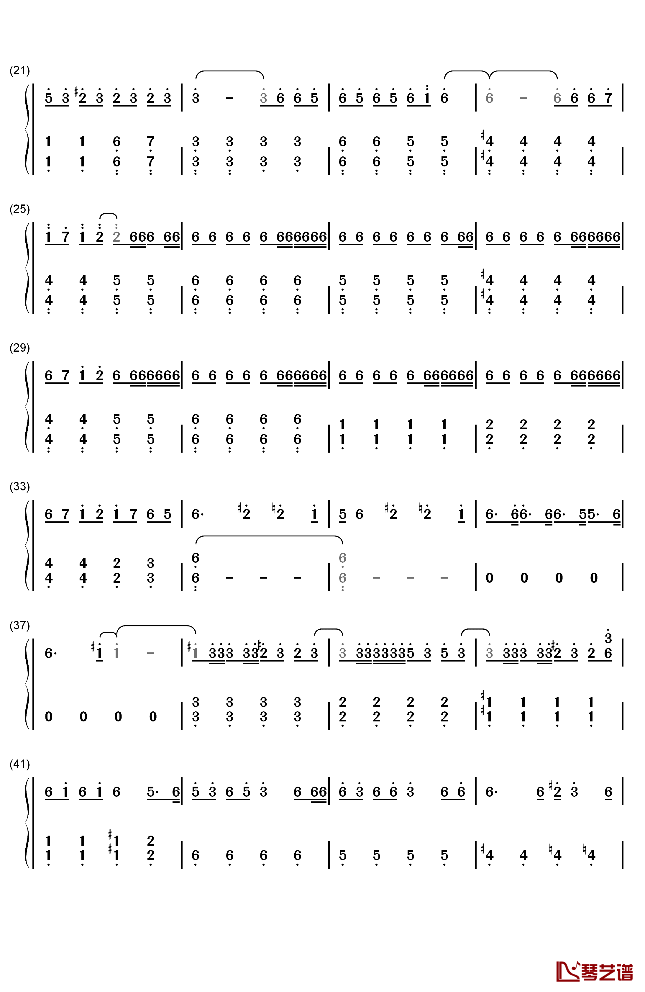 威風堂々钢琴简谱-数字双手-梅とら2