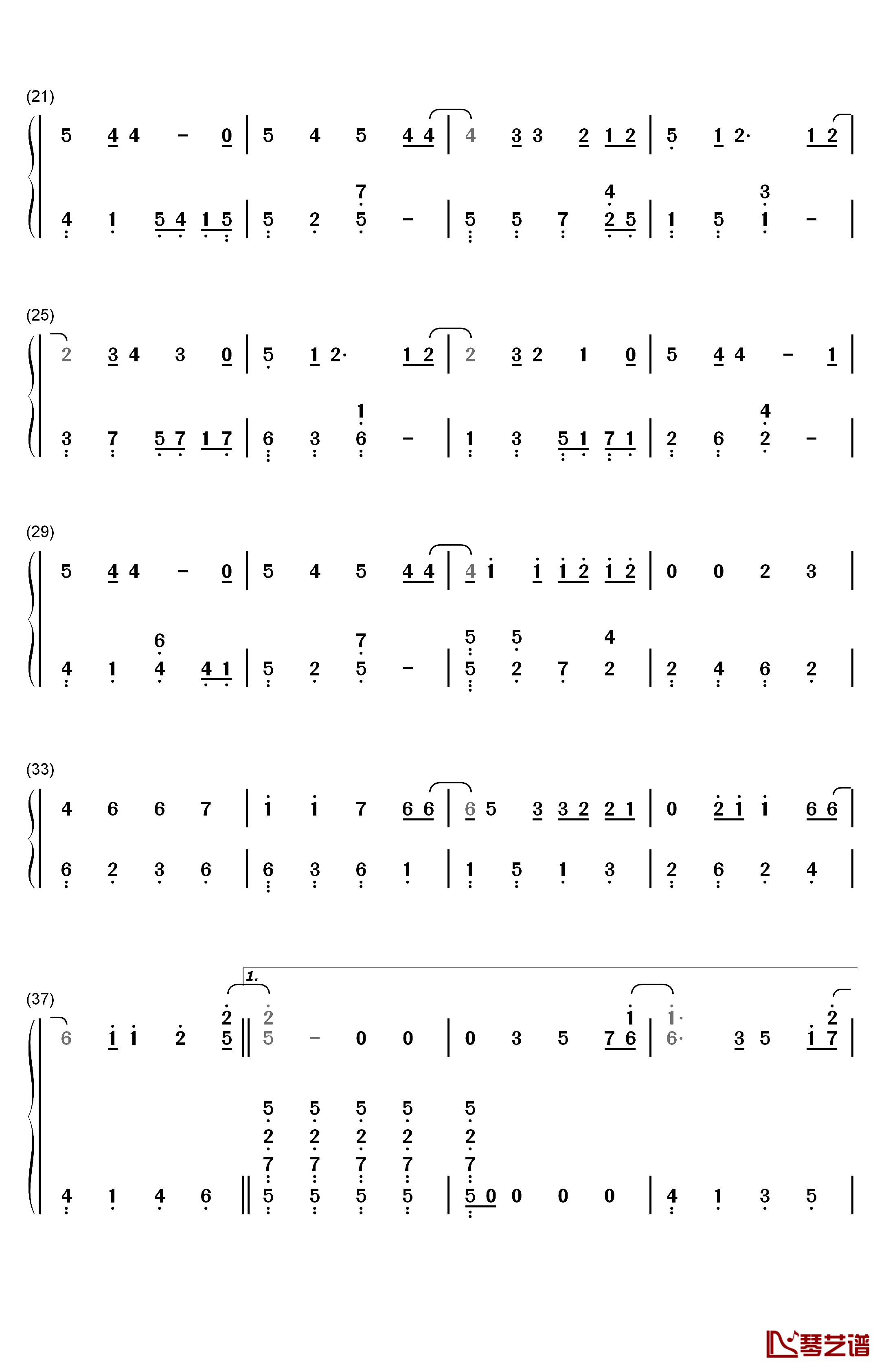 习惯就好钢琴简谱-数字双手-罗志祥2