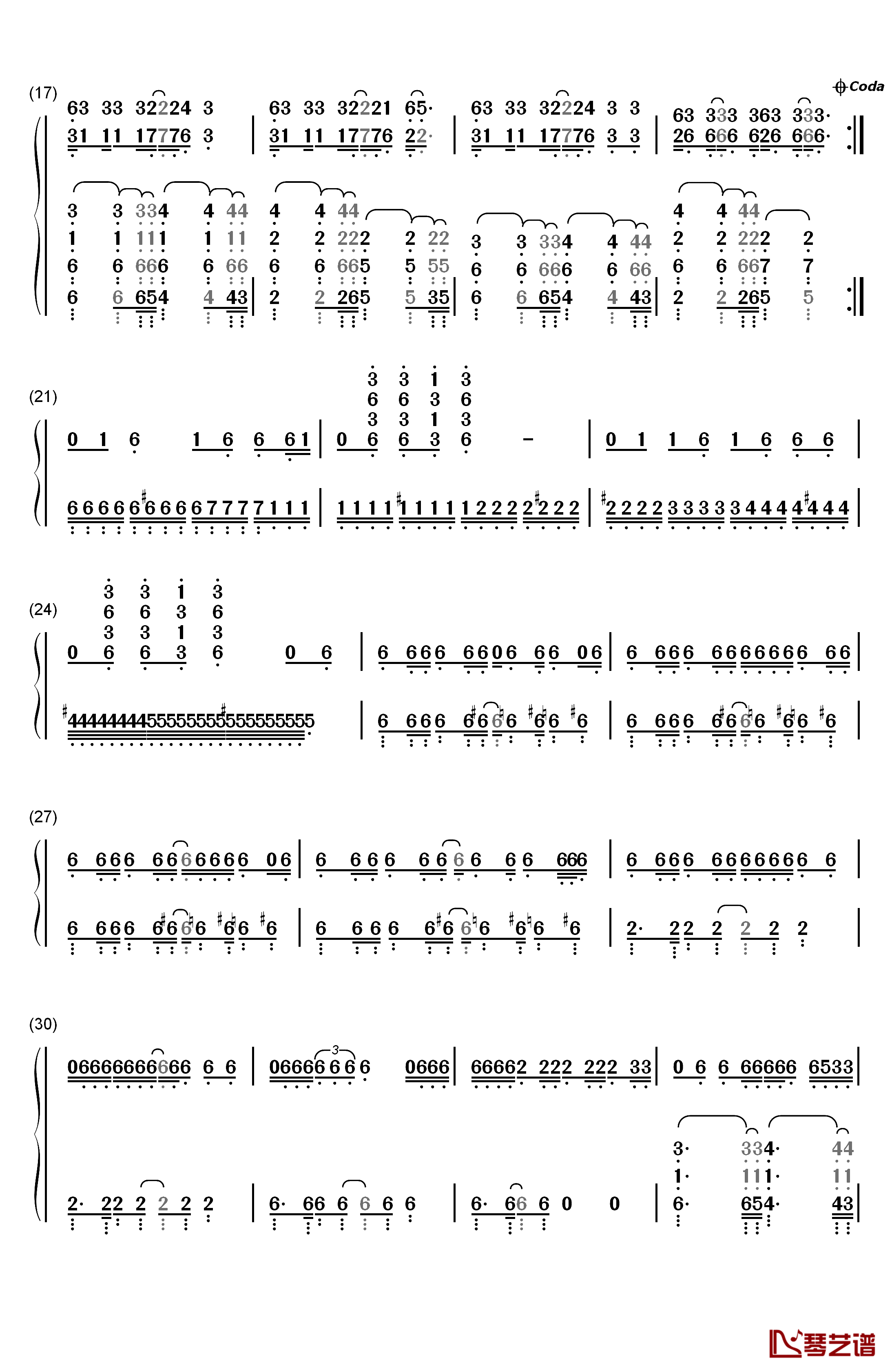 Hey Mama钢琴简谱-数字双手-David Guetta2
