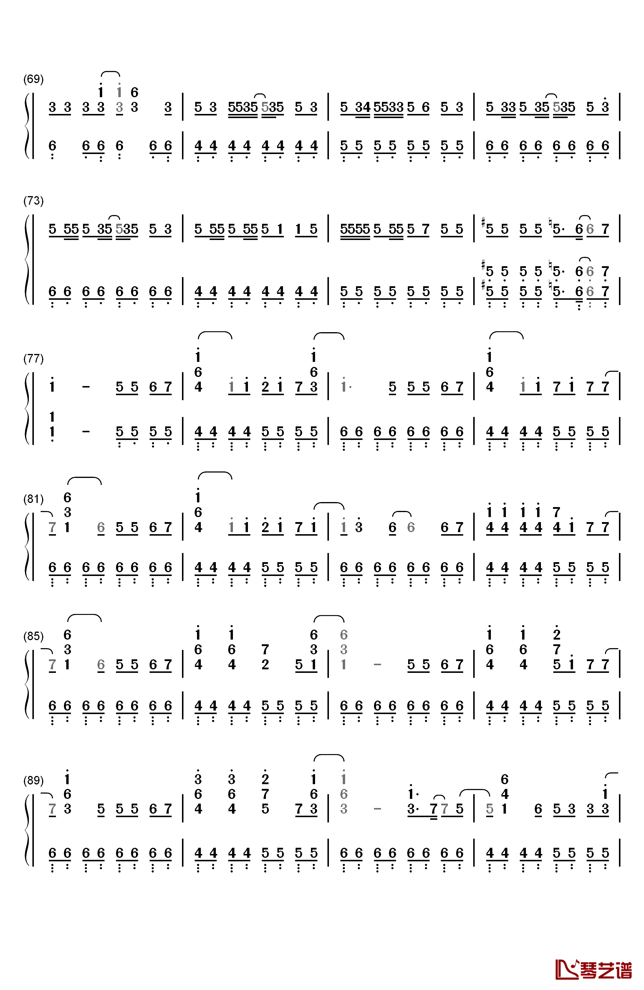 Haru Haru钢琴简谱-数字双手-Big Bang4