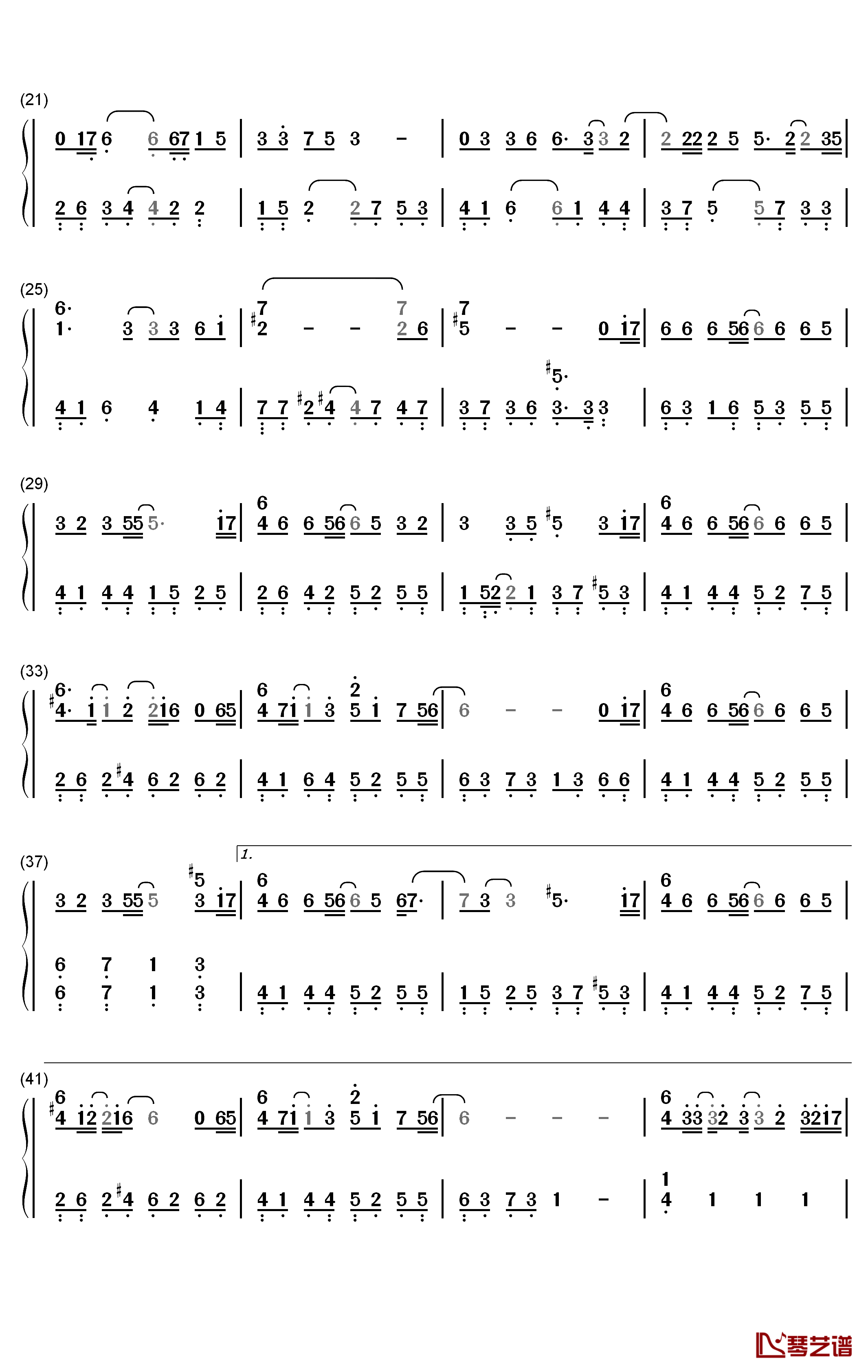 枕边人钢琴简谱-数字双手-胡彦斌2