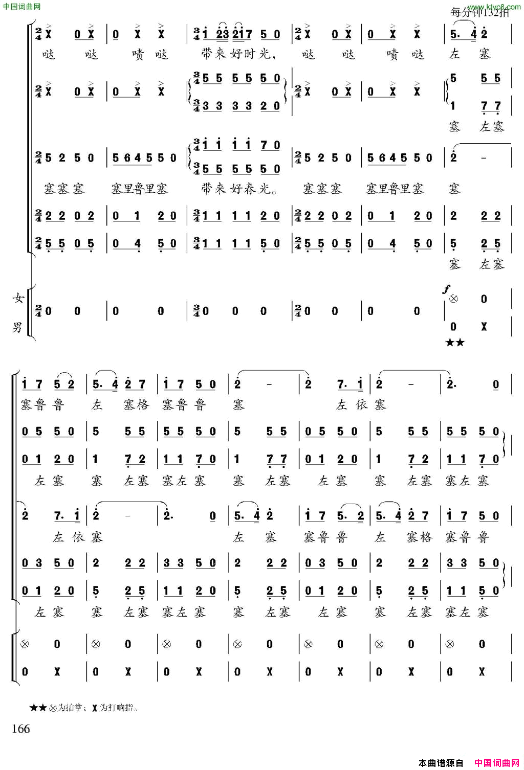 春天来了彝族民歌、张朝编曲简谱1
