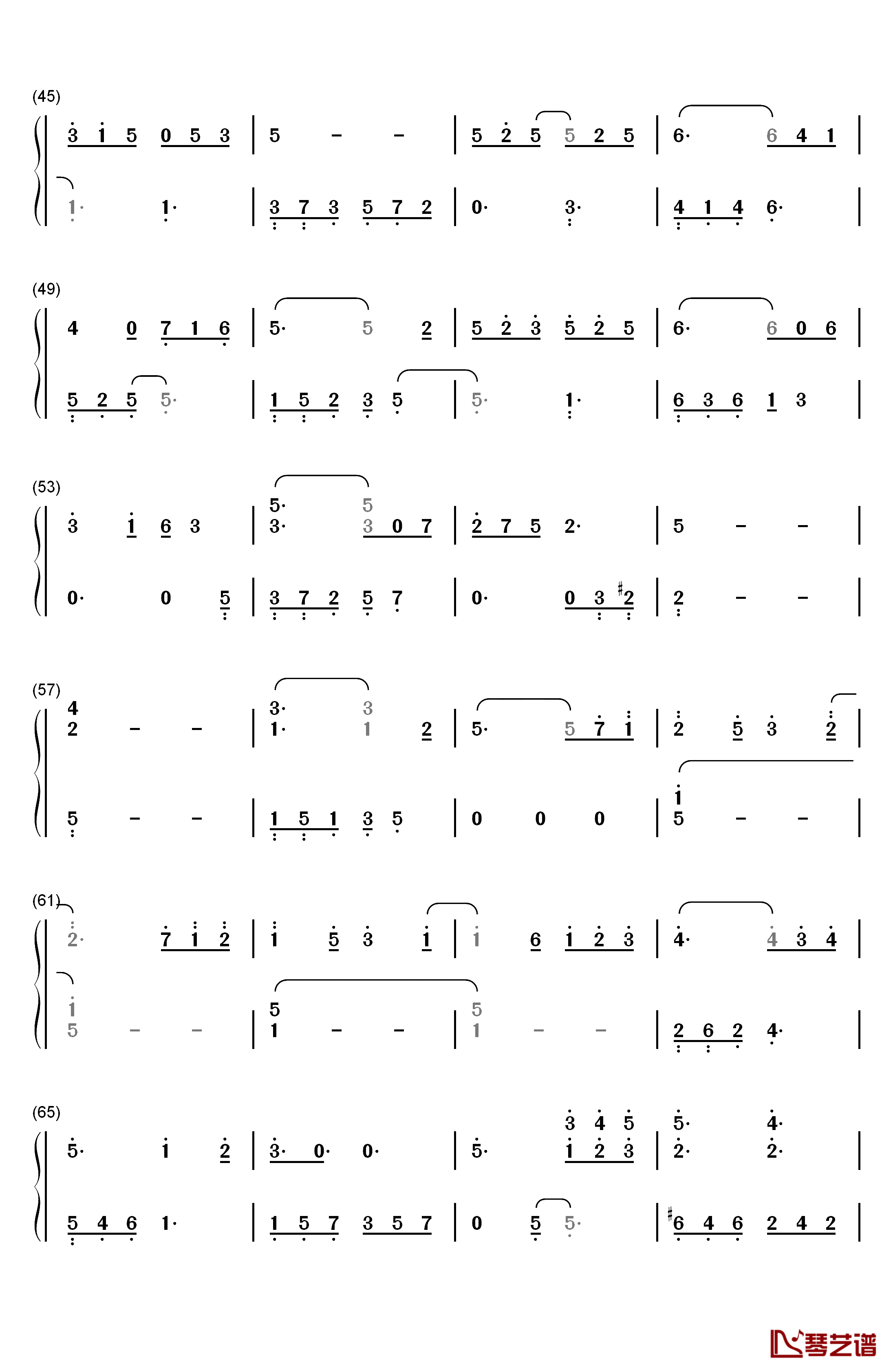 当你老了钢琴简谱-数字双手-莫文蔚3