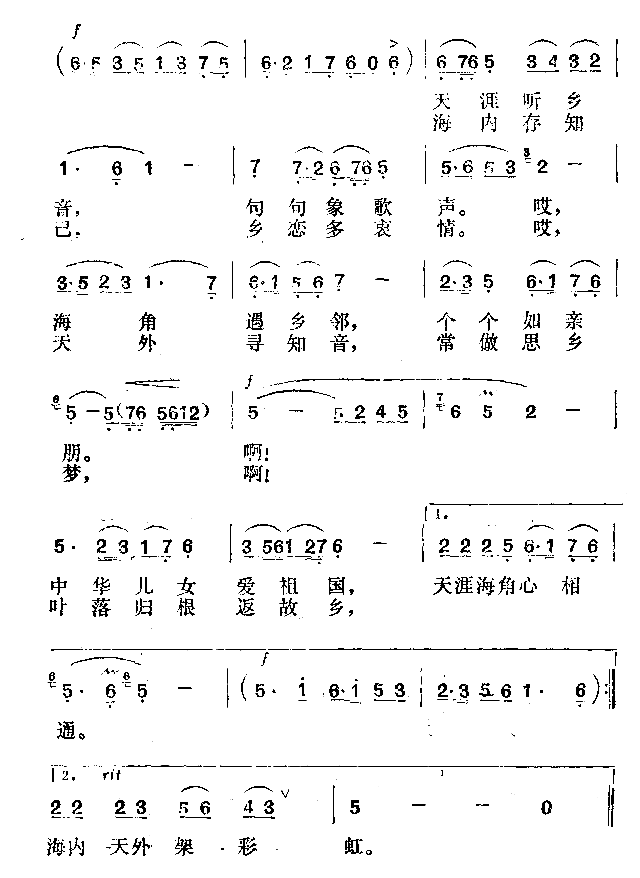 故乡情简谱-张暴默演唱1
