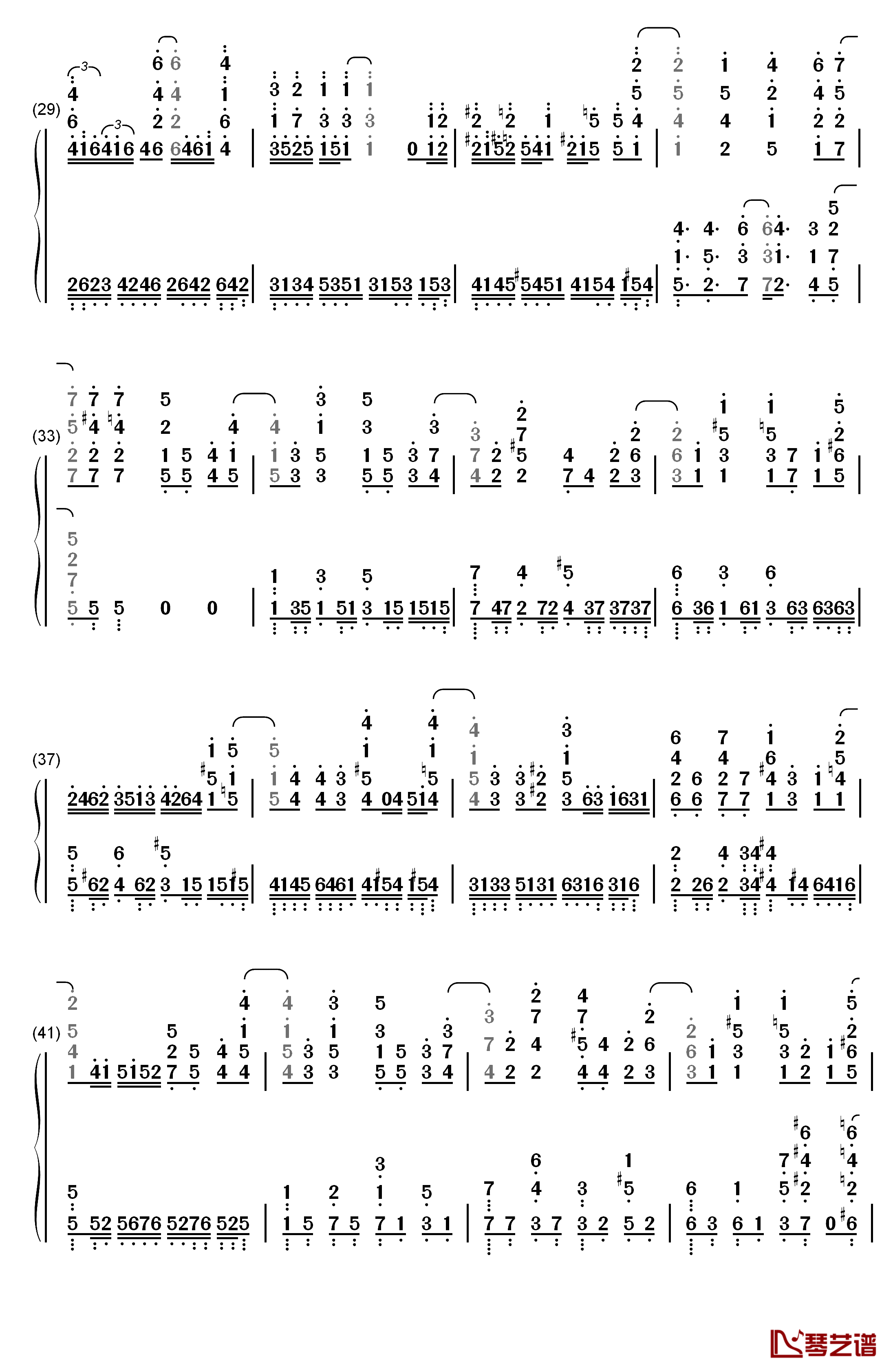 えんどろ～る钢琴简谱-数字双手-勇者Party3