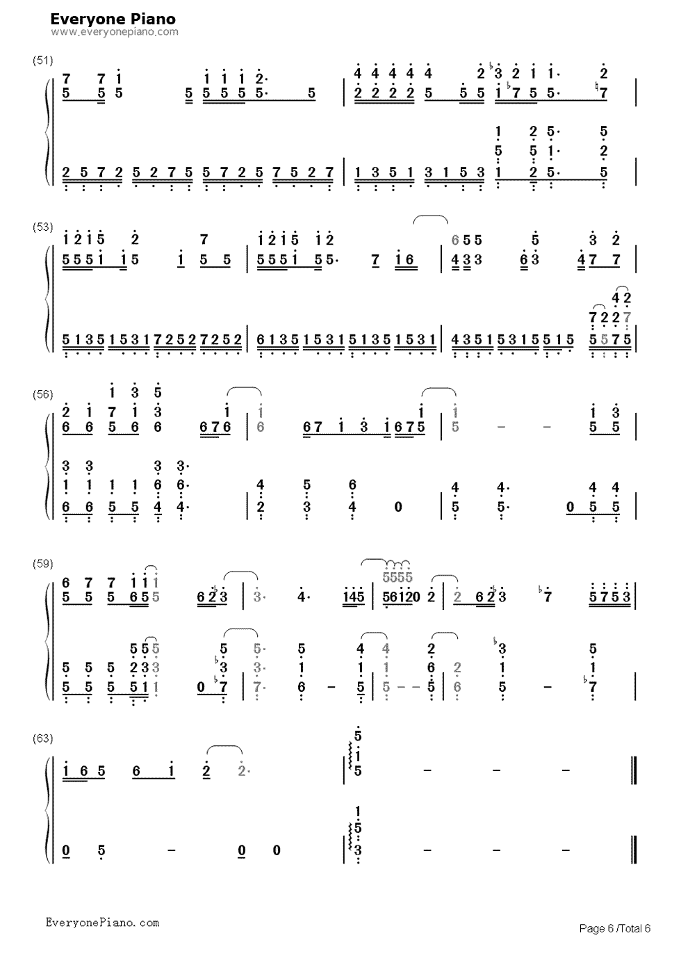 白金钢琴简谱-数字双手-坂本真绫6