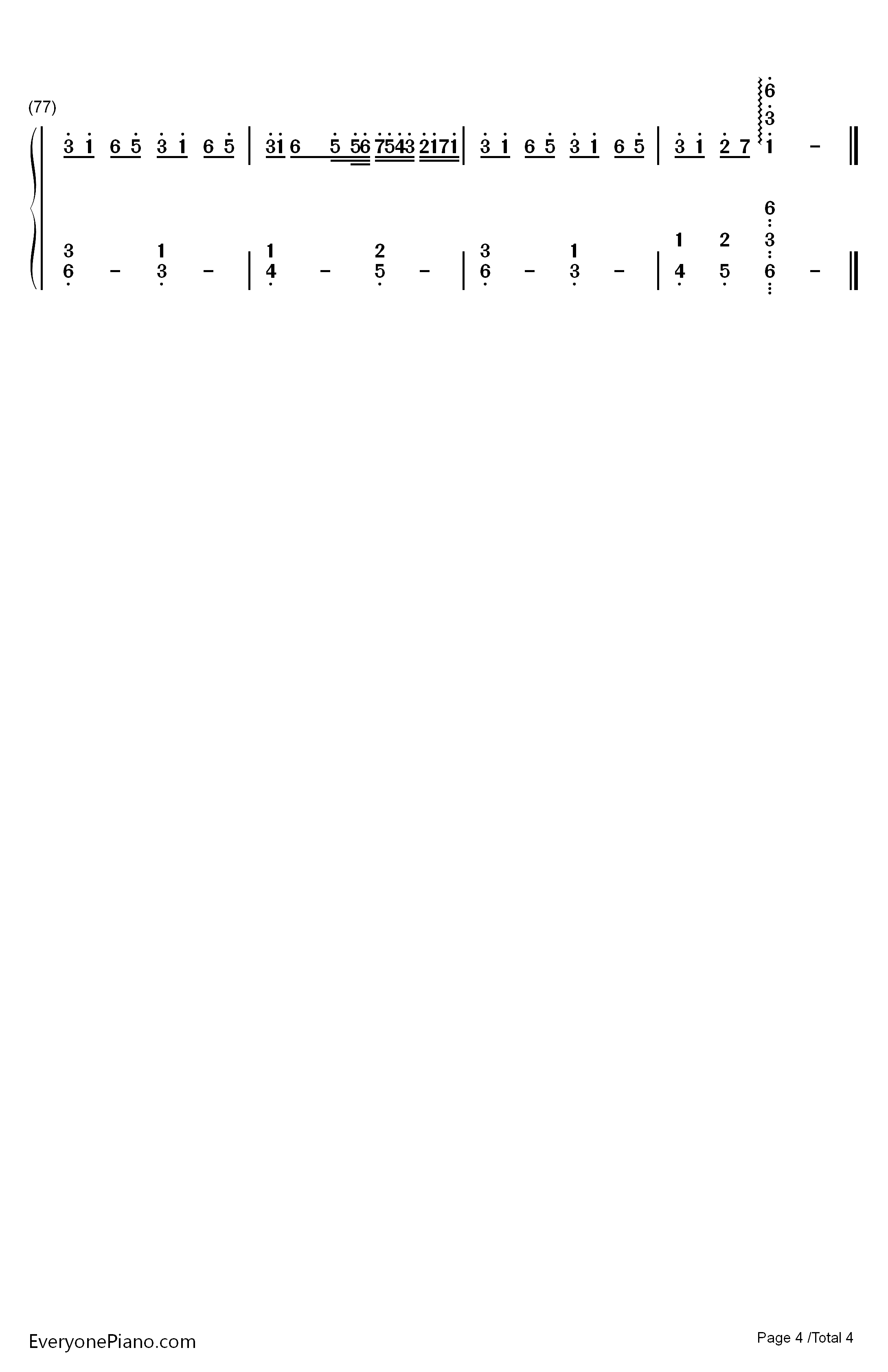 时光卷轴钢琴简谱-数字双手-双笙 封茗囧菌4