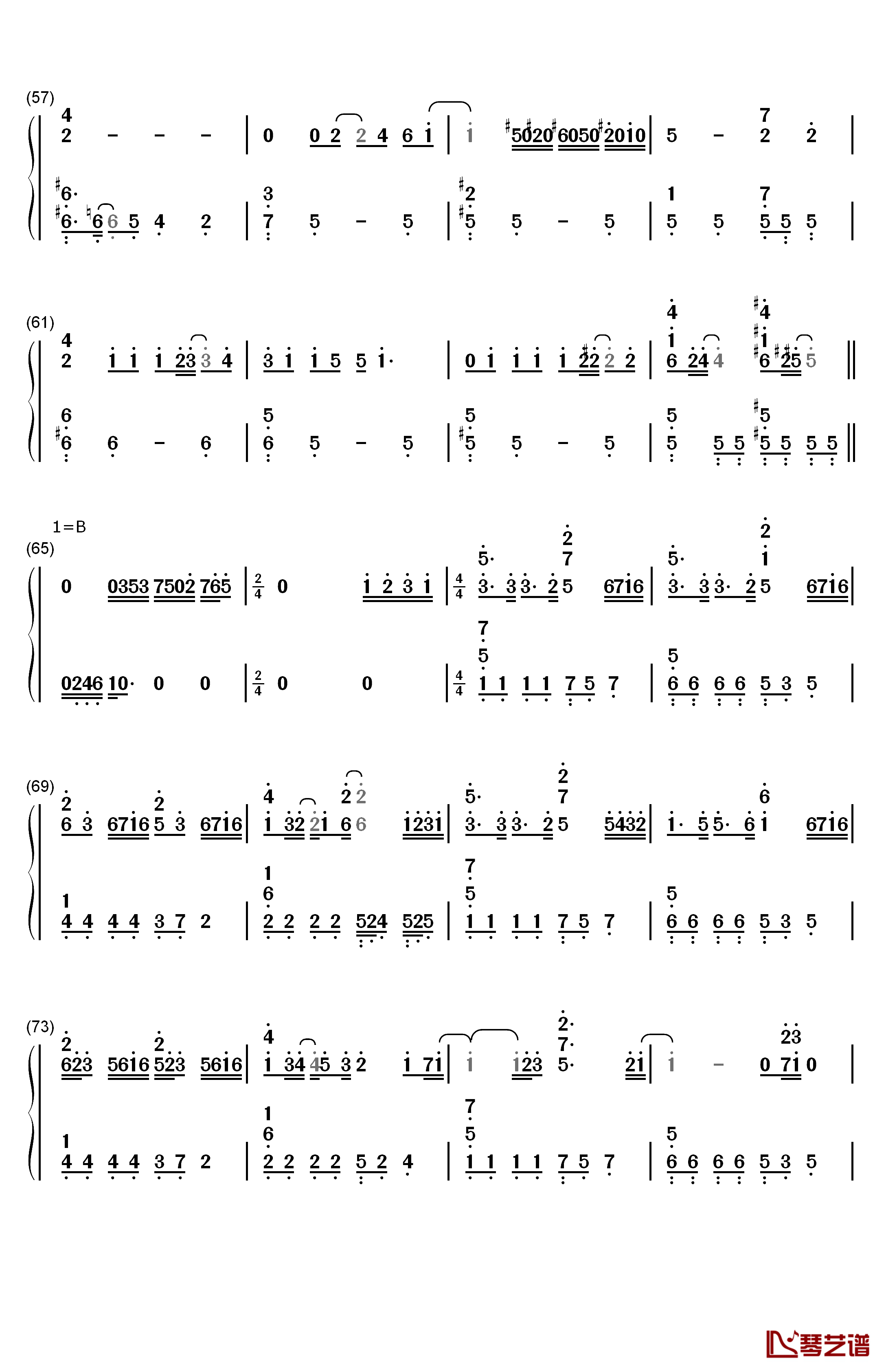 珍惜钢琴简谱-数字双手-NEWS4