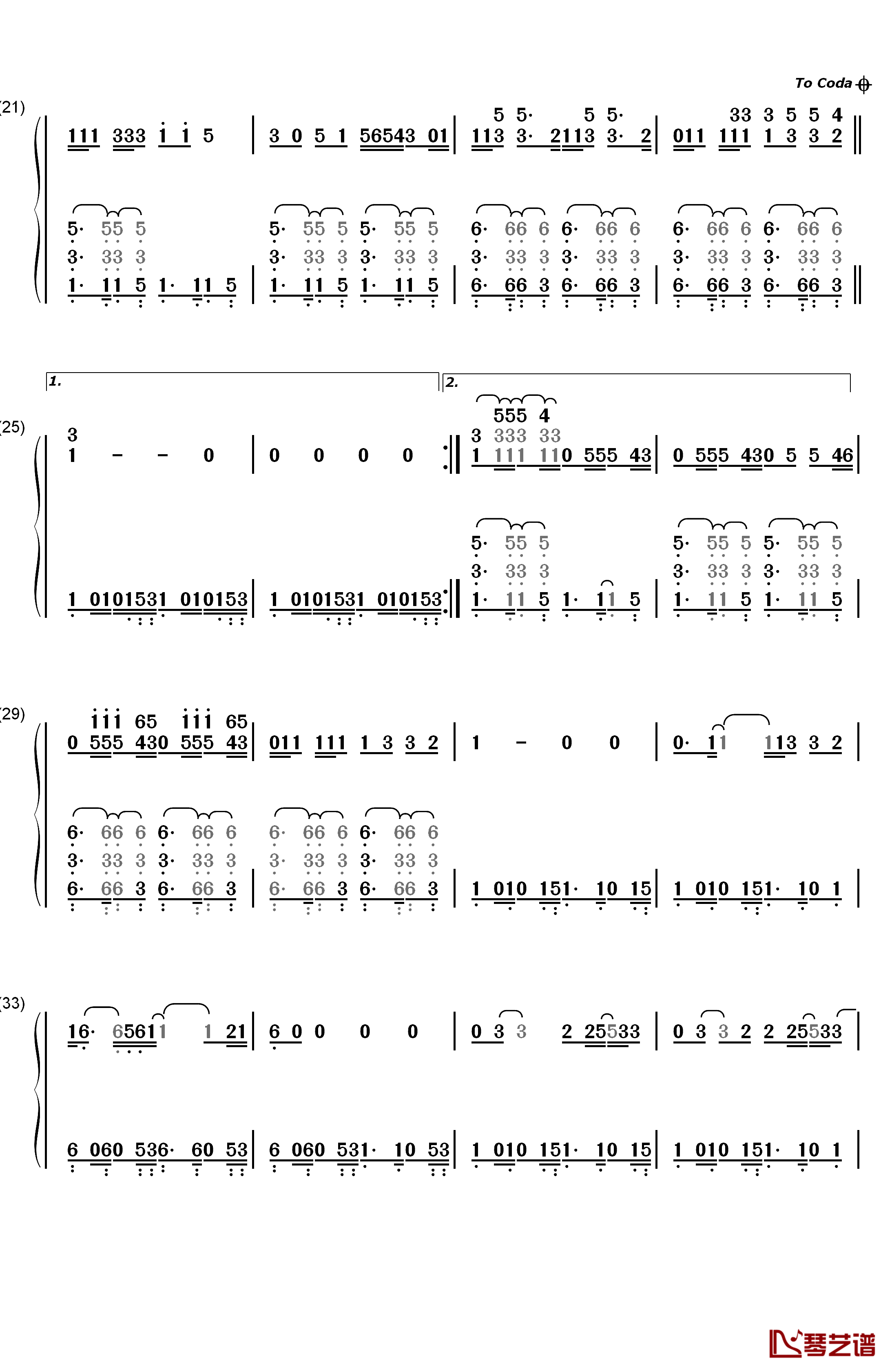 Send My Love (To Your New Lover)钢琴简谱-数字双手-Adele2