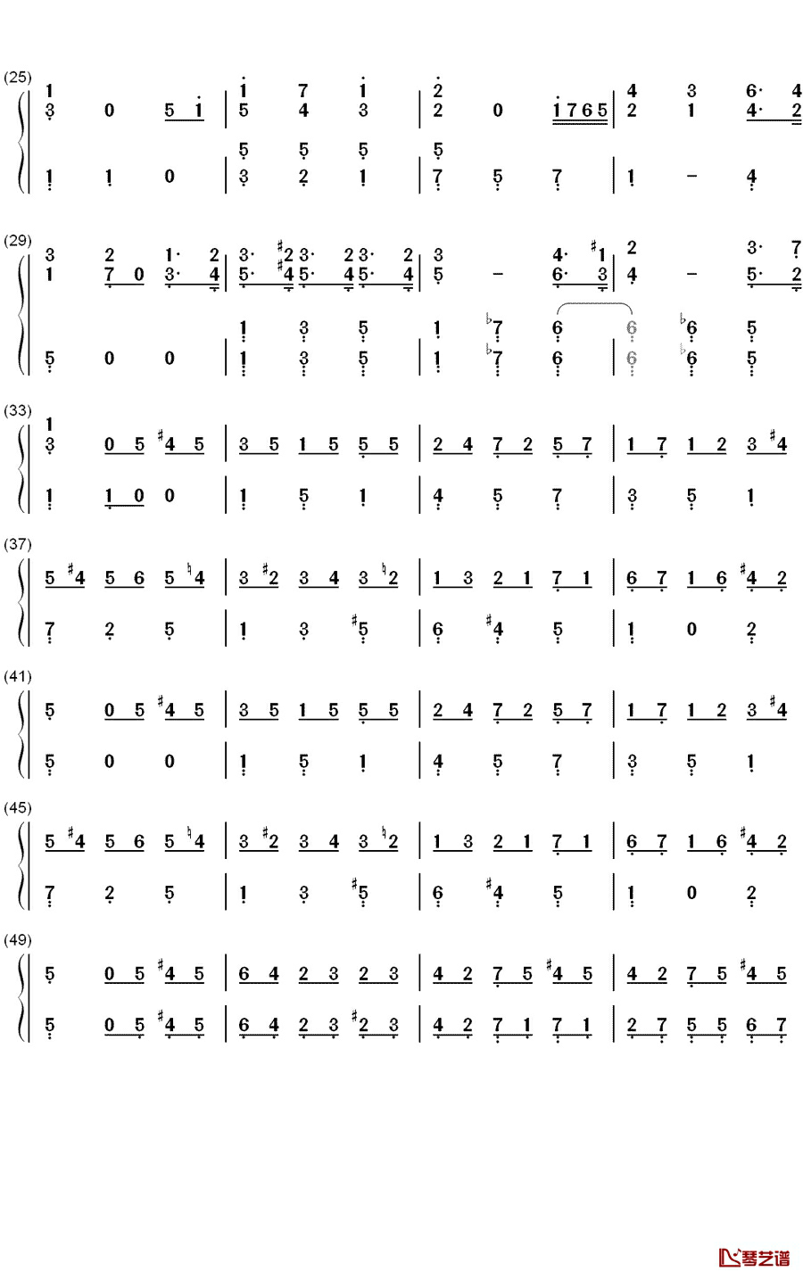G大调小步舞曲钢琴简谱-数字双手-贝多芬2