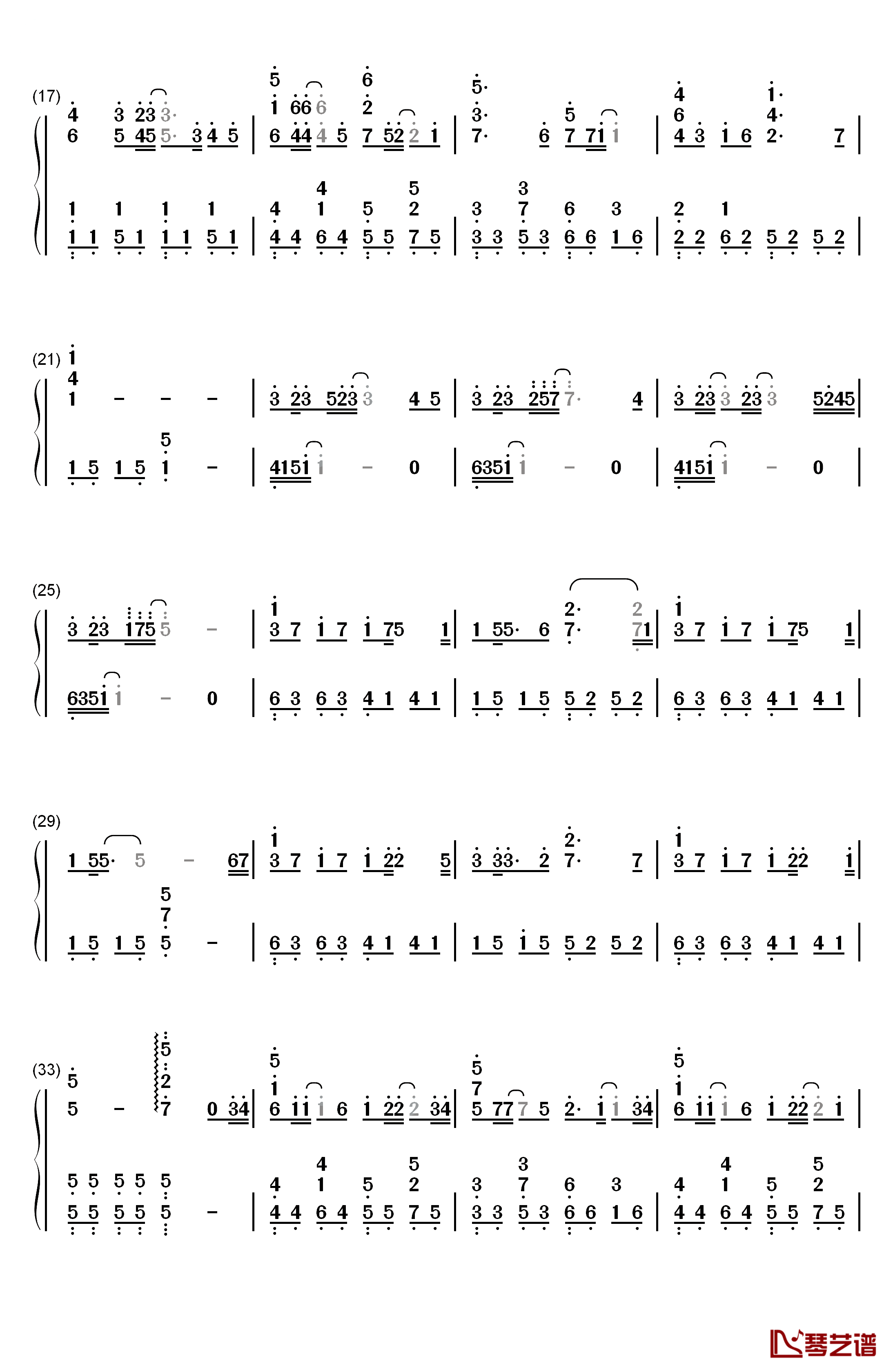时间飞行钢琴简谱-数字双手-白宇 朱一龙2