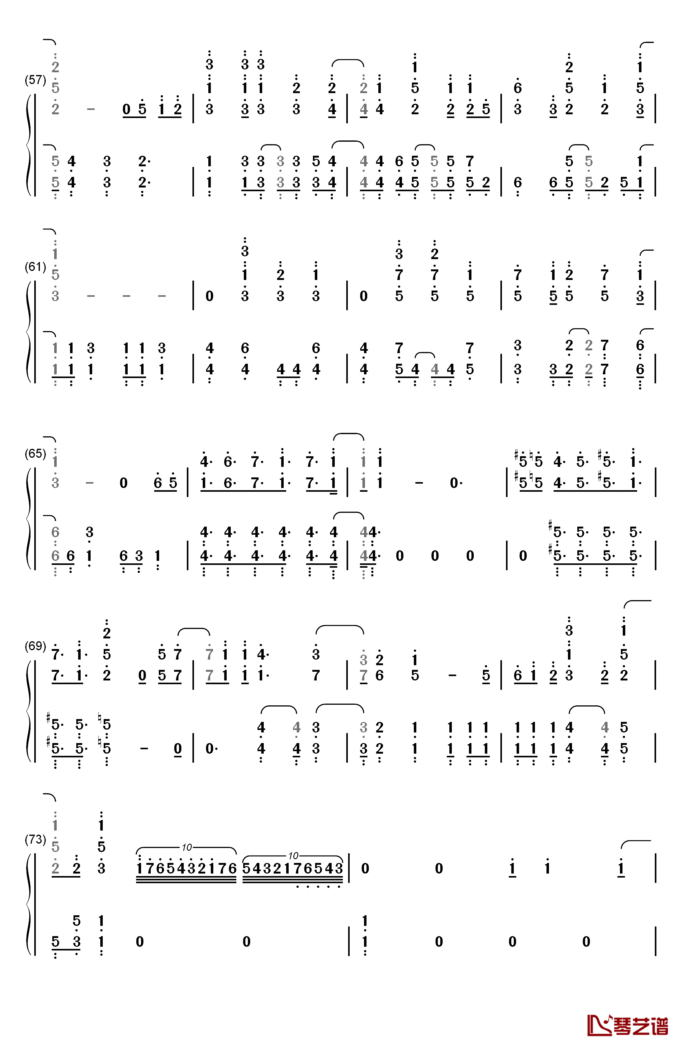 決めたよHand in Hand钢琴简谱-数字双手-高海千歌 樱内梨子 渡边曜4