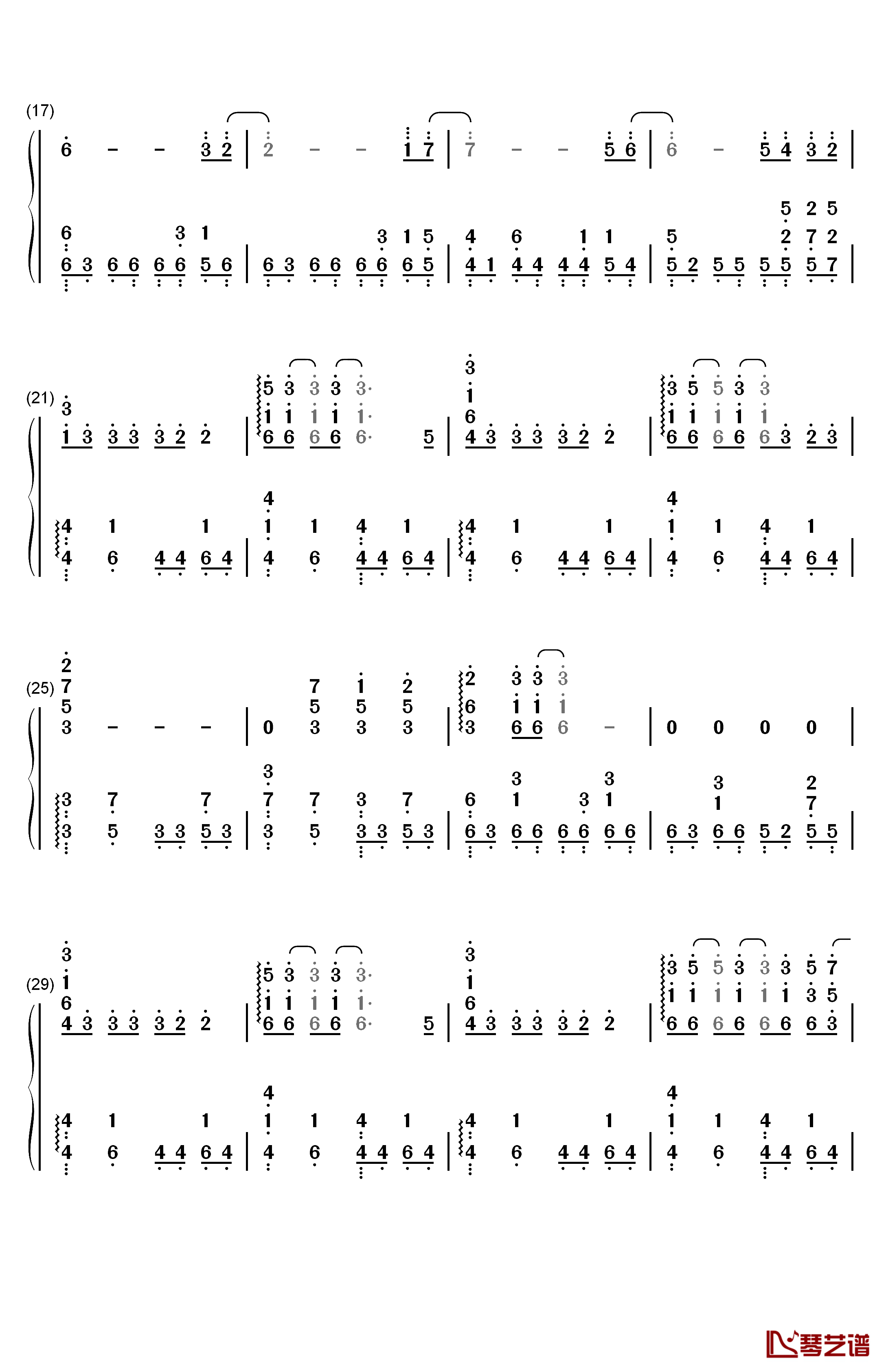 绯色之空钢琴简谱-数字双手-川田麻美2