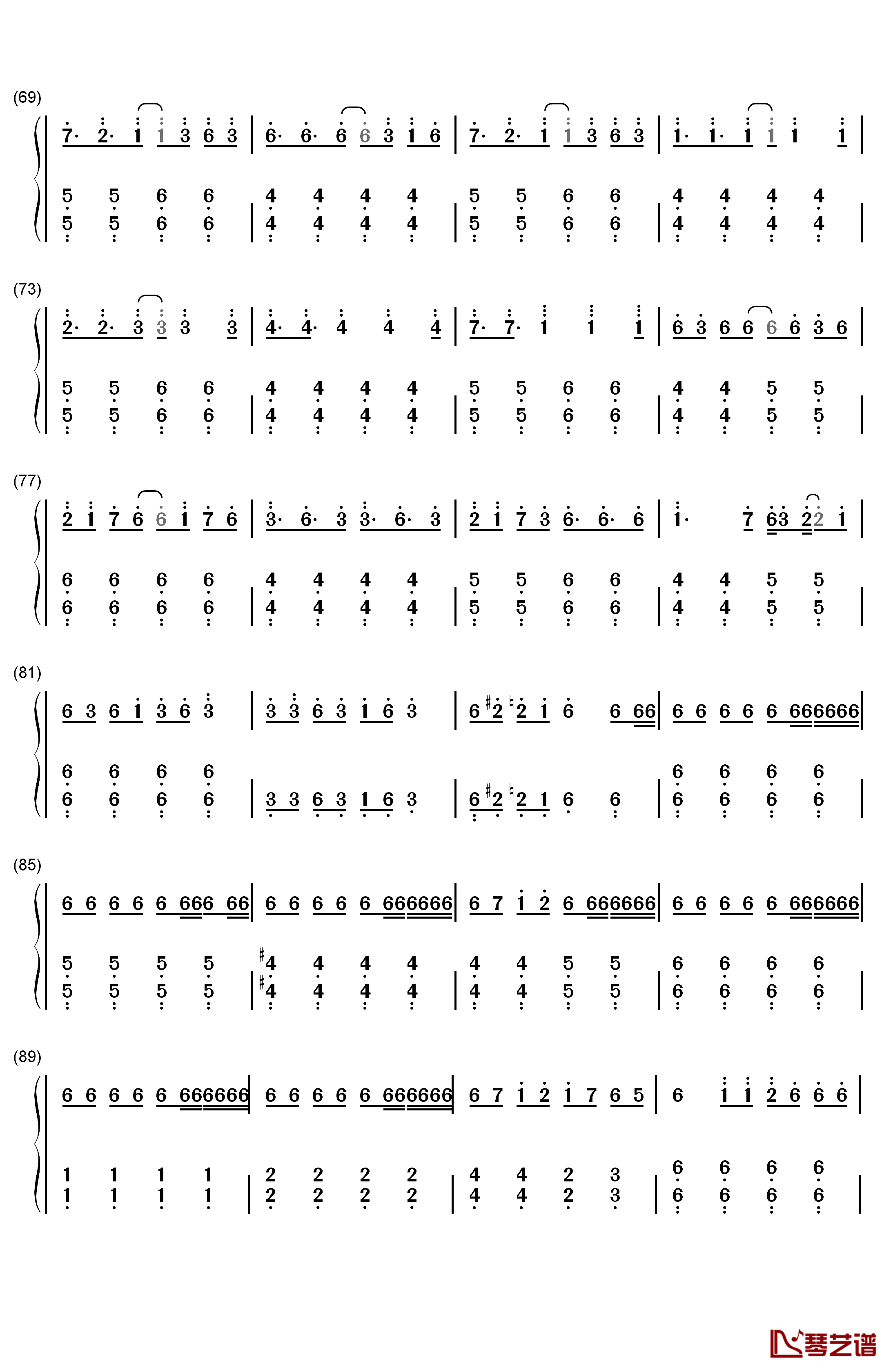 威風堂々钢琴简谱-数字双手-梅とら4