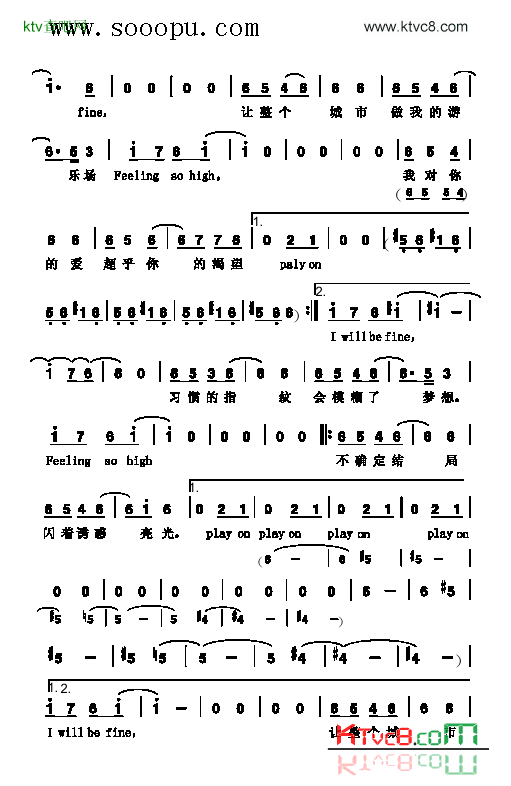 Iwillbefine歌曲类简谱简谱-莫文蔚演唱1