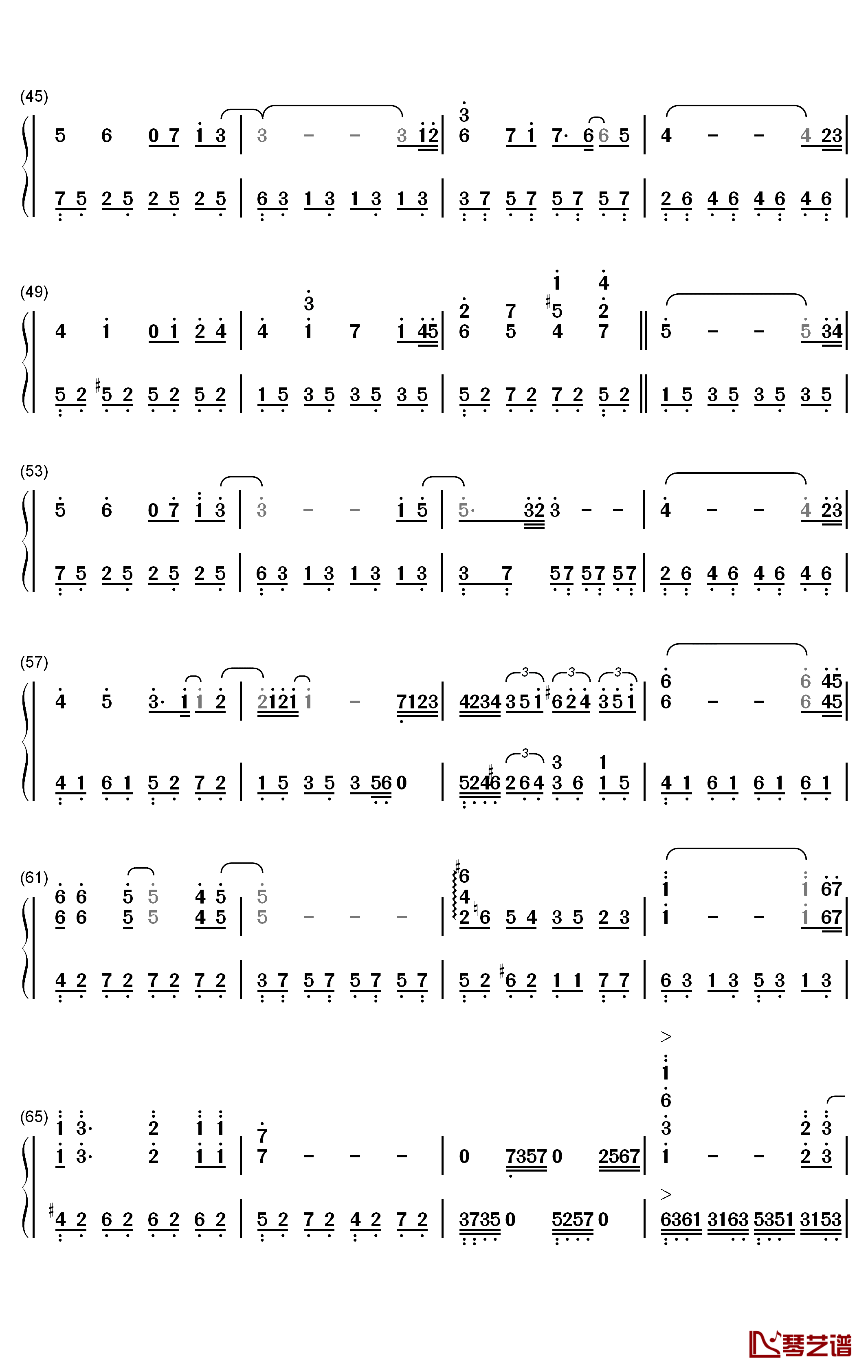 Kiss Me Good钢琴简谱-数字双手-安藝聖世美3